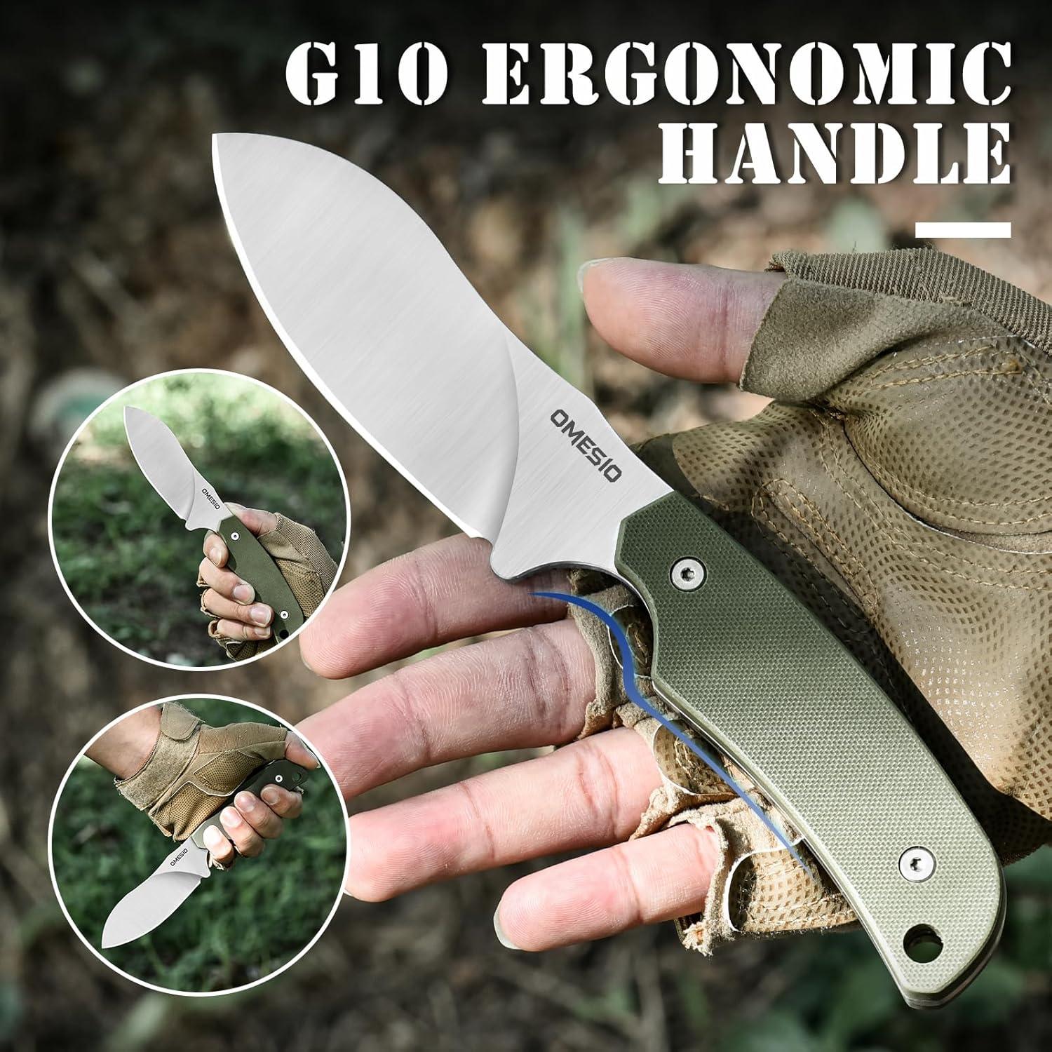 Cuchillo de Caza Omesio D2 Nessmuk con Funda Kydex 22.5 cm