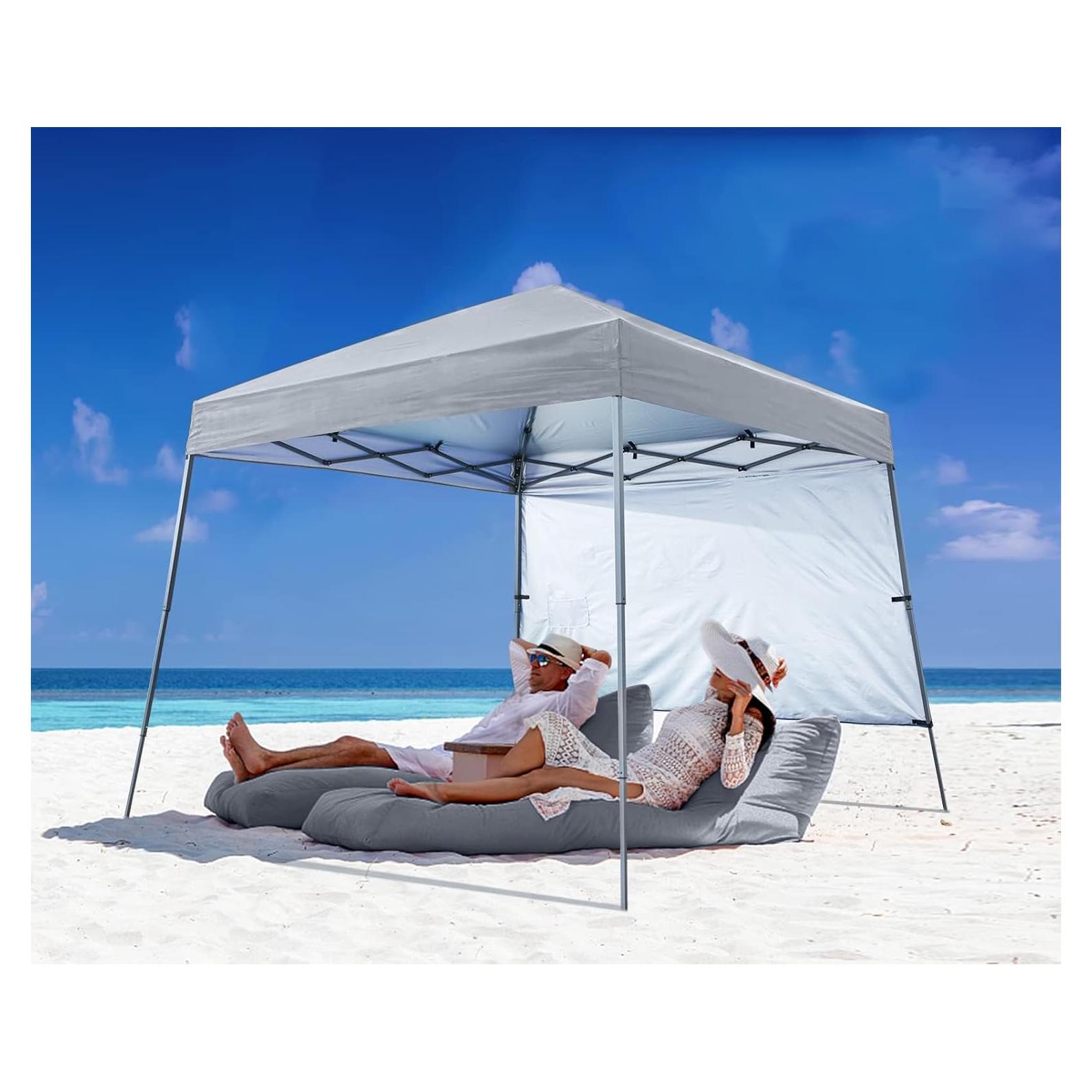 Carpa Plegable ABCCANOPY para Playa 2.44m x 2.44m Gris