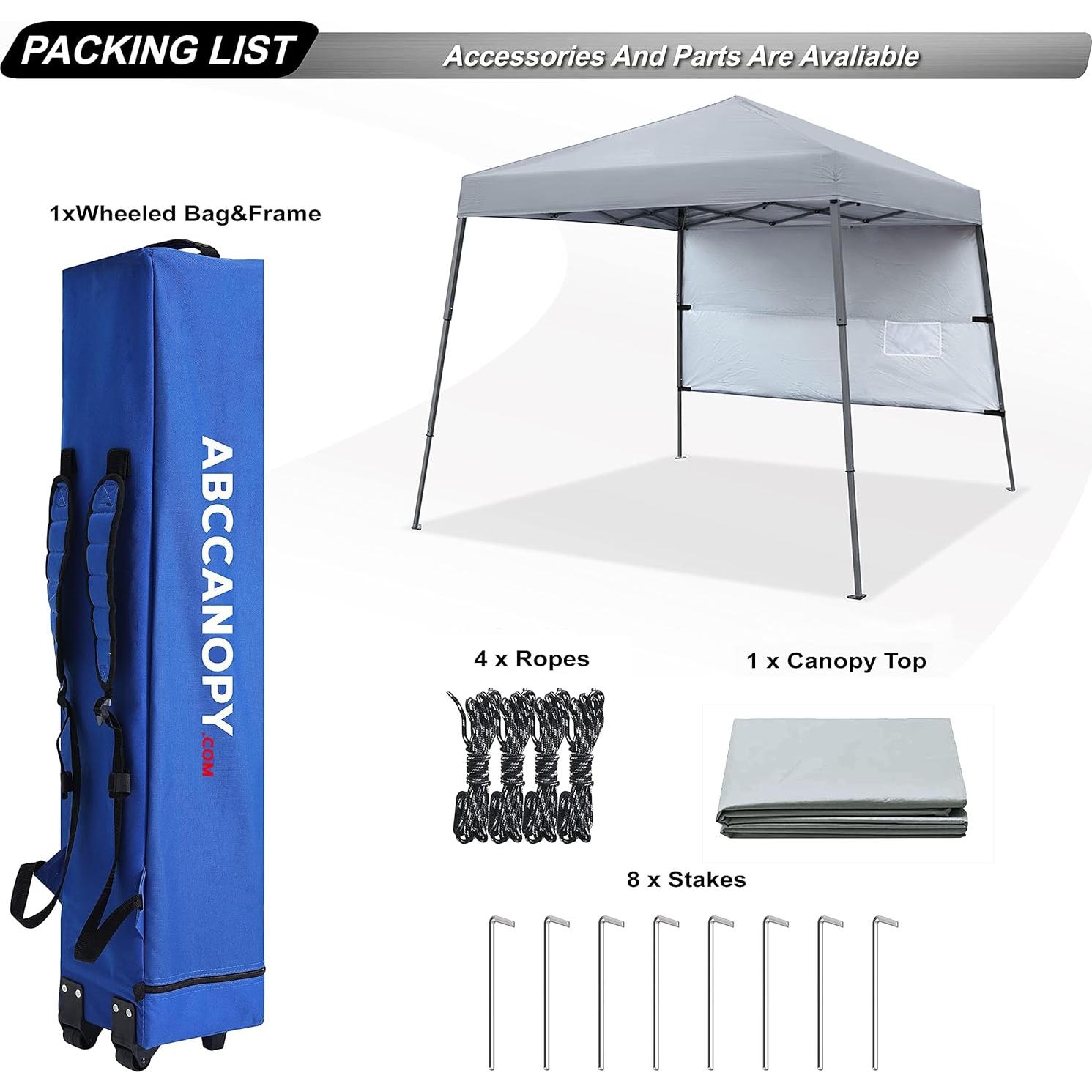 Carpa Plegable ABCCANOPY para Playa 2.44m x 2.44m Gris