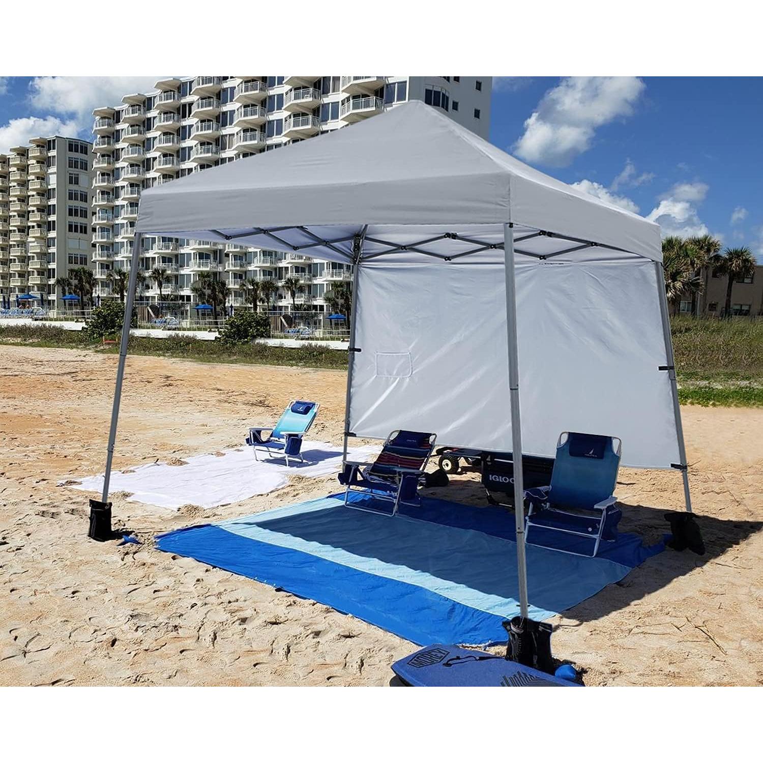 Carpa Plegable ABCCANOPY para Playa 2.44m x 2.44m Gris