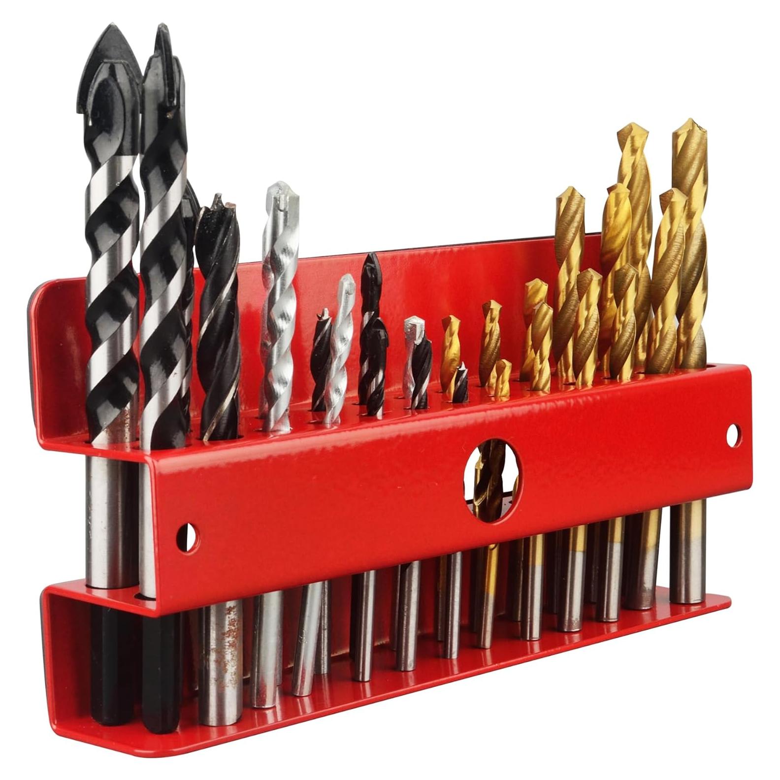 Organizador de Brocas MUTUACTOR Magnético Rojo 26 Agujeros