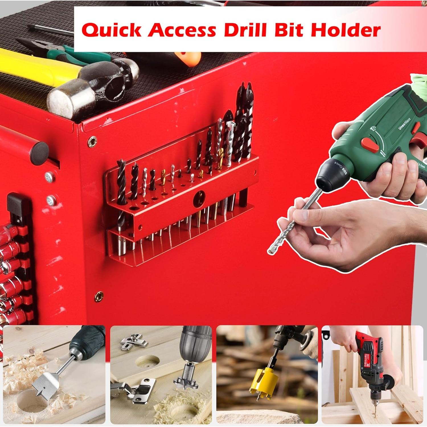 Organizador de Brocas MUTUACTOR Magnético Rojo 26 Agujeros