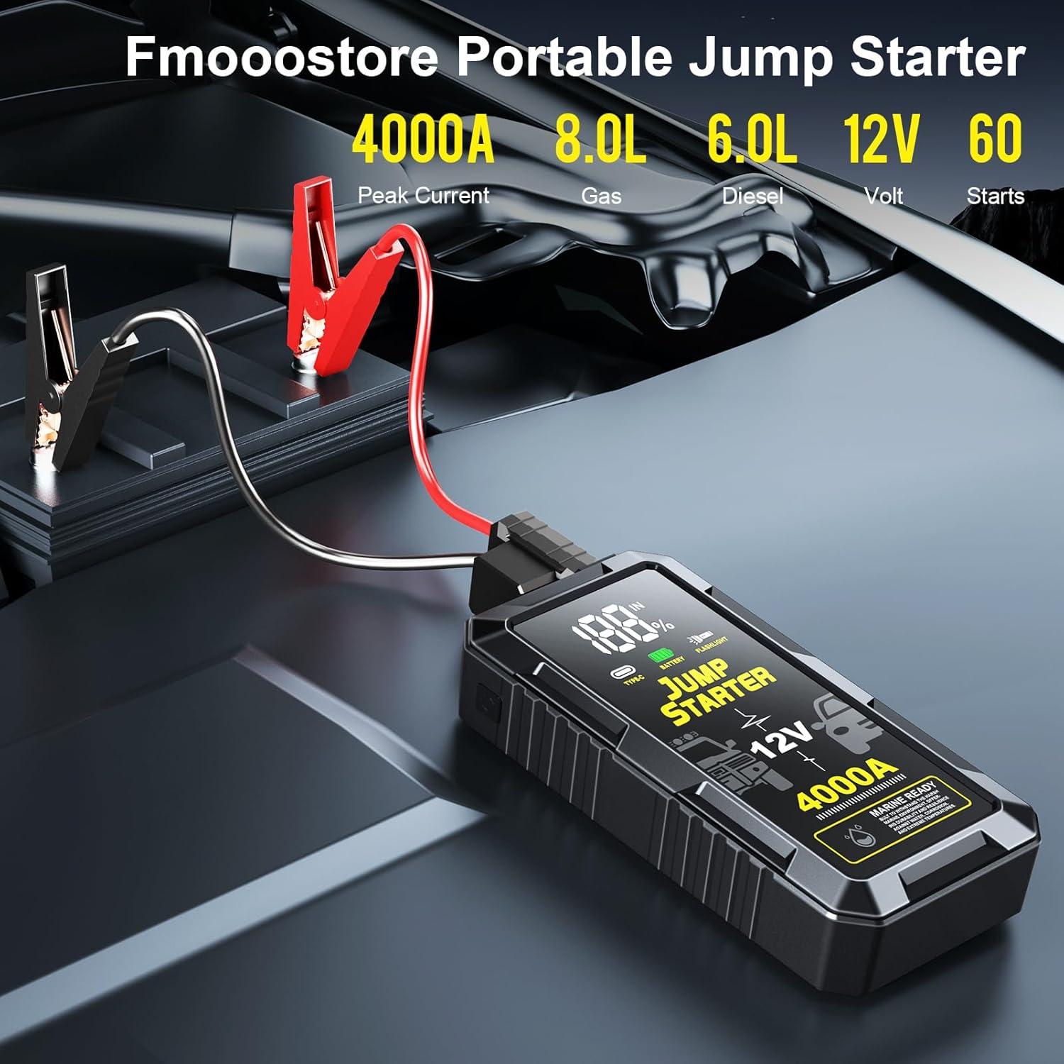 Arrancador de Batería Portátil fmooostore PS-212 4000A 12V