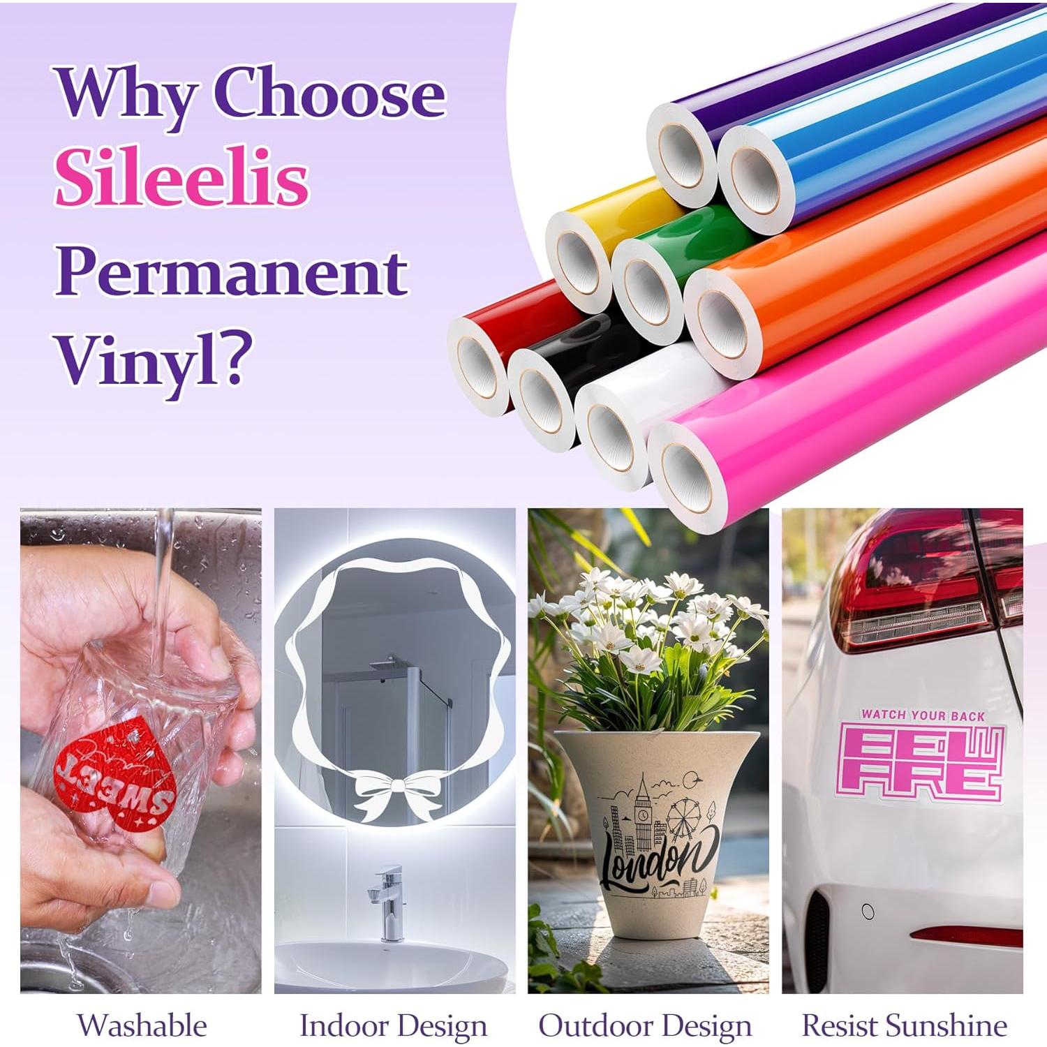 Vinilo Adhesivo Permanente Sileelis Negro 30.48 cm x 1.83 m