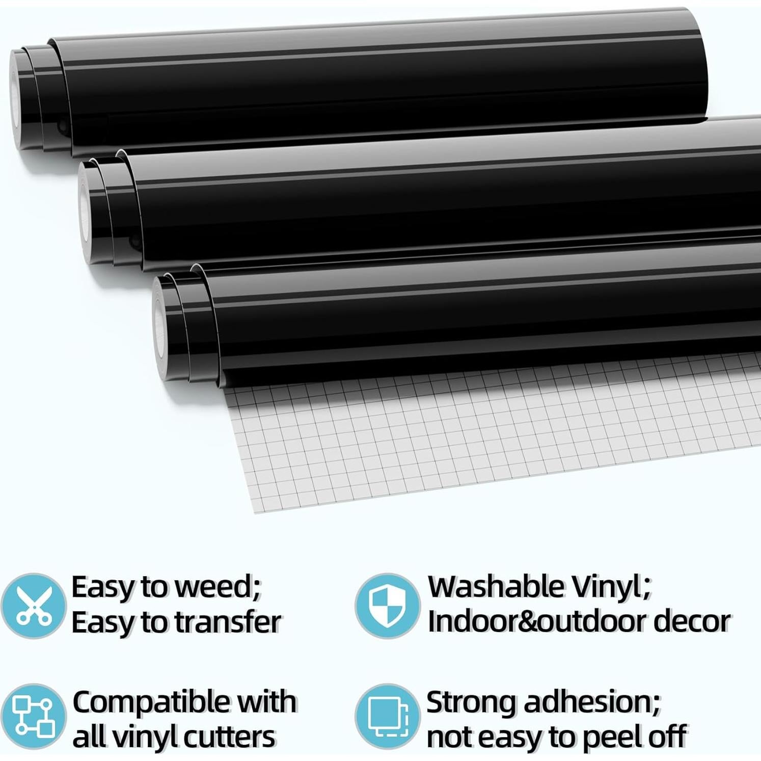 Vinilo Adhesivo Permanente Sileelis Negro 30.48 cm x 1.83 m