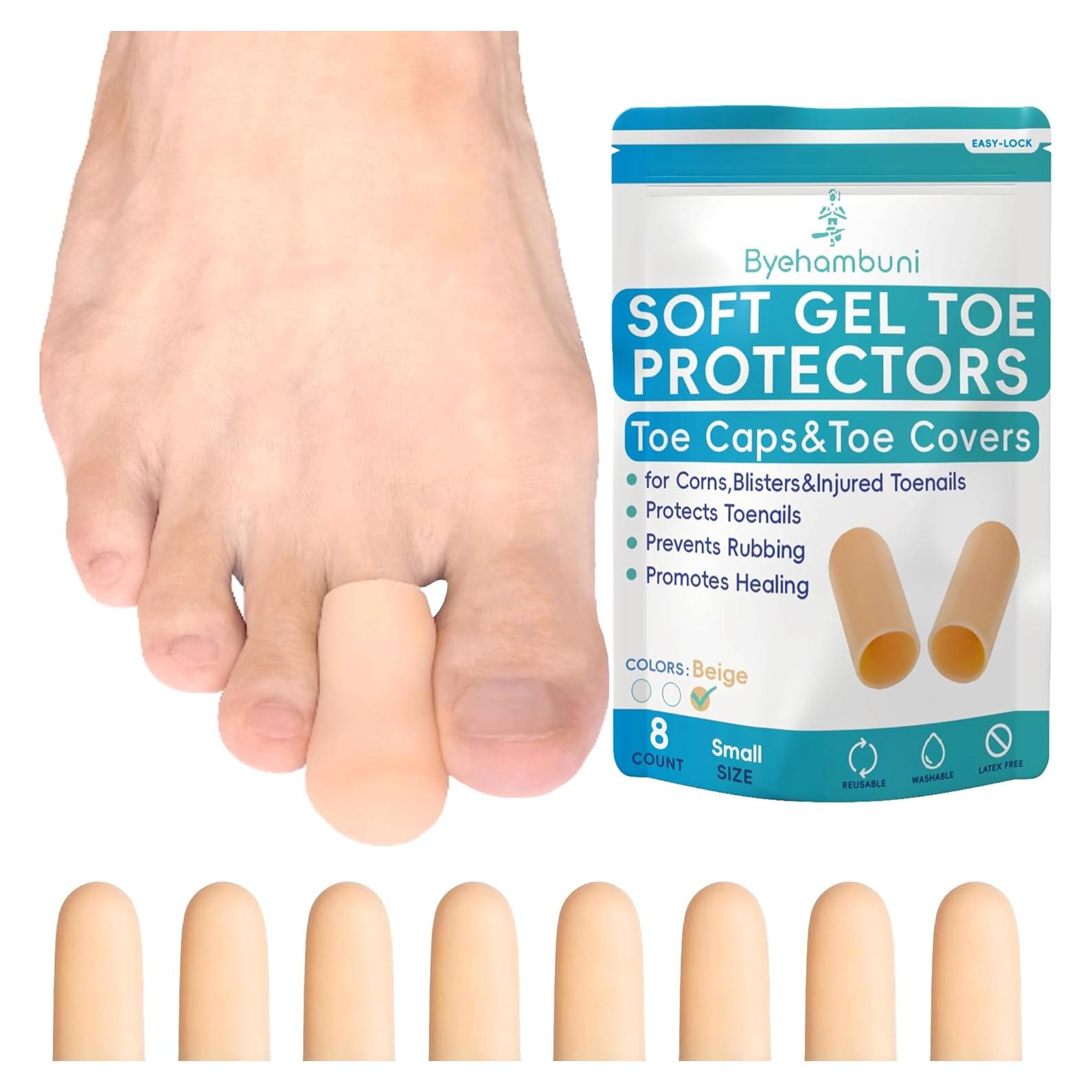 Protectores de Dedos de Gel Byehambuni - Paquete de 8 - Beige