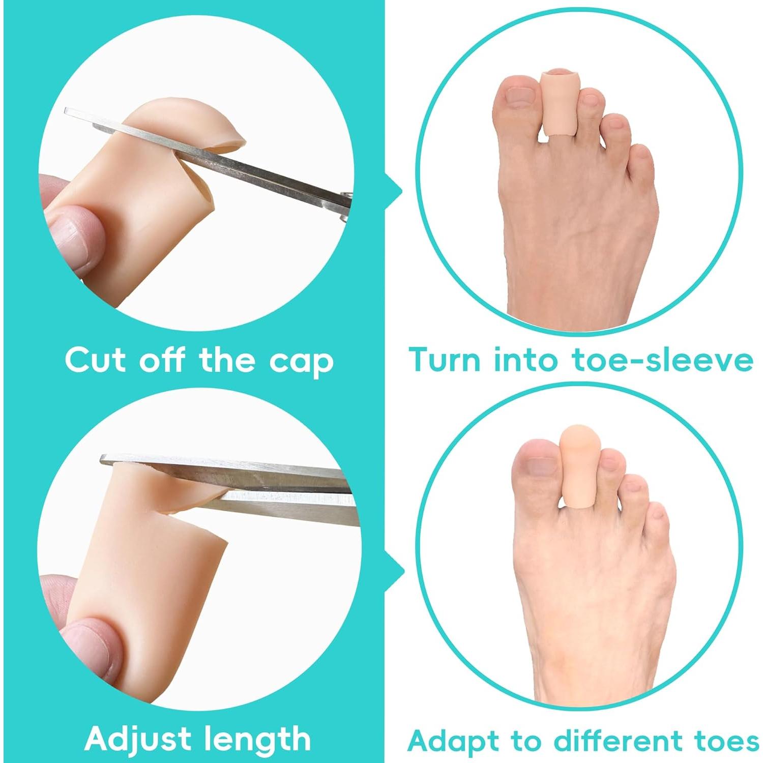 Protectores de Dedos de Gel Byehambuni - Paquete de 8 - Beige