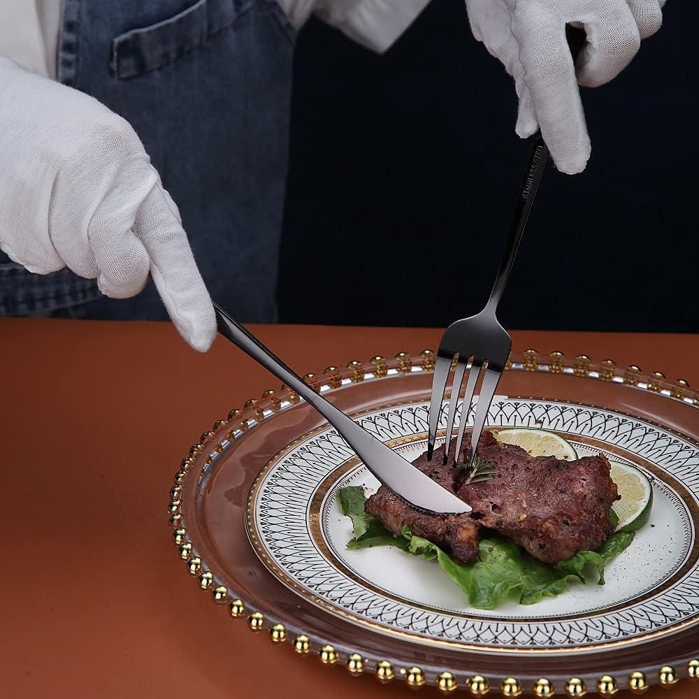 Juego de Cubiertos Negro Mate 20 Piezas HOMQUEN Acero Inoxidable