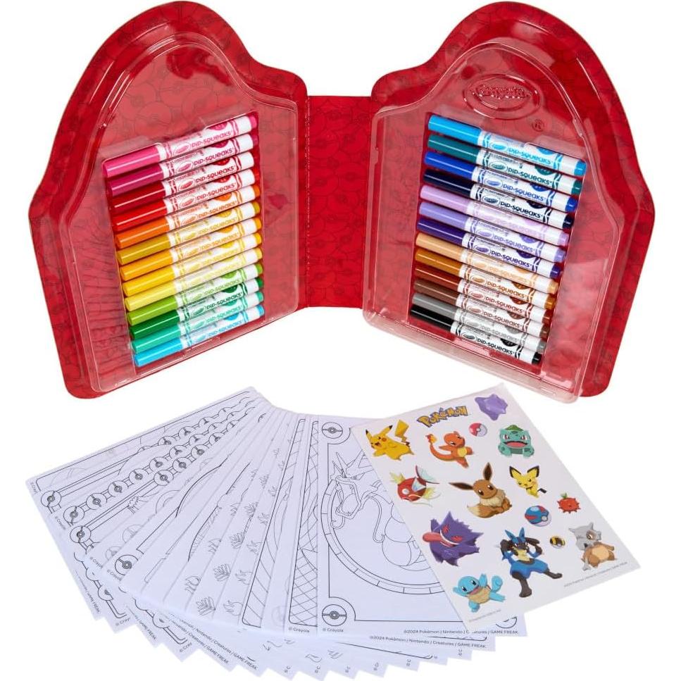 Crayola Pokemon Art Kit for Kids (45pcs), Pokemon Coloring Book Pages, Pokemon Stickers for Kids, Pokemon Toys, Gift for kids, Ages 4+