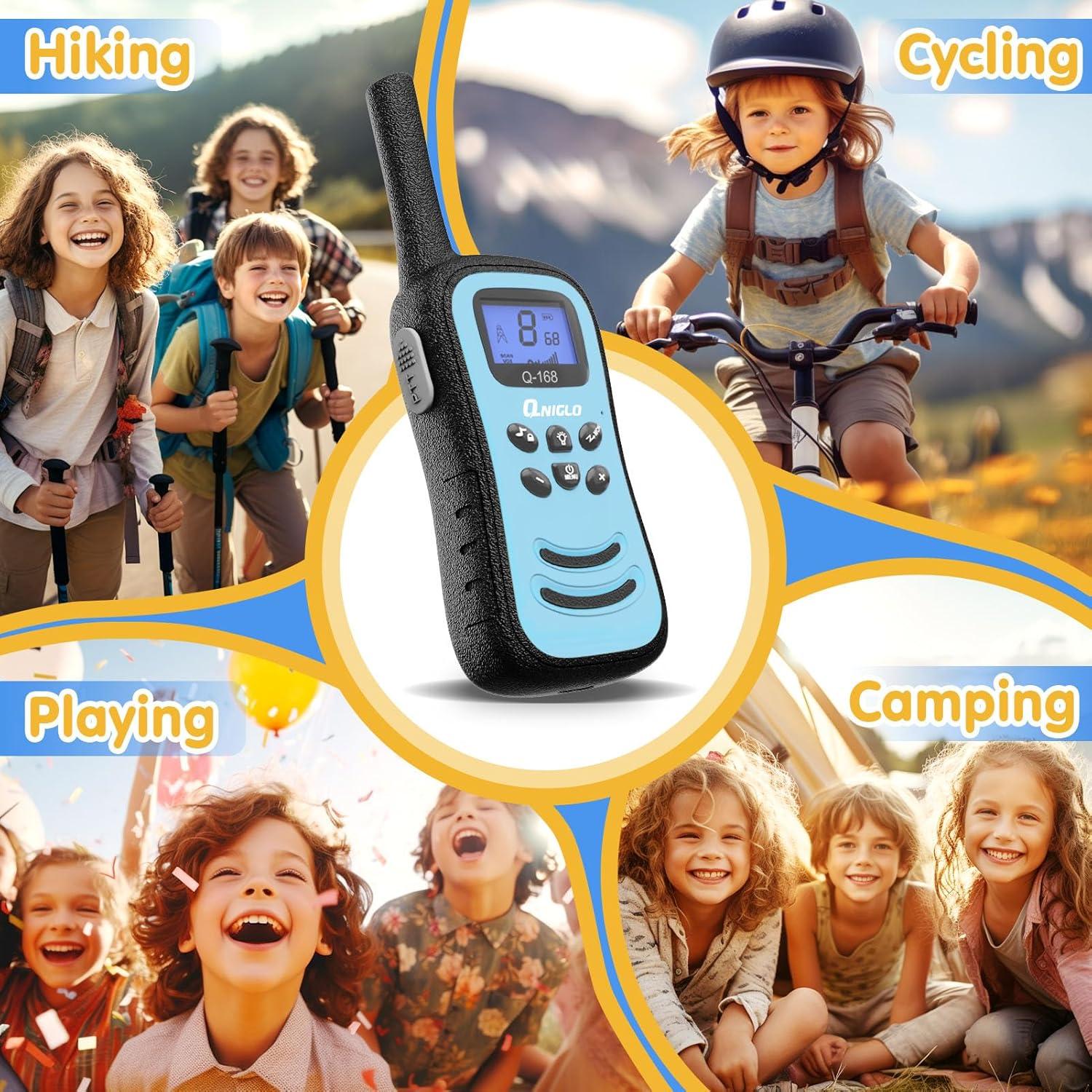 Walkie Talkies Recargables QNIGLO para Niños 2 Paquete