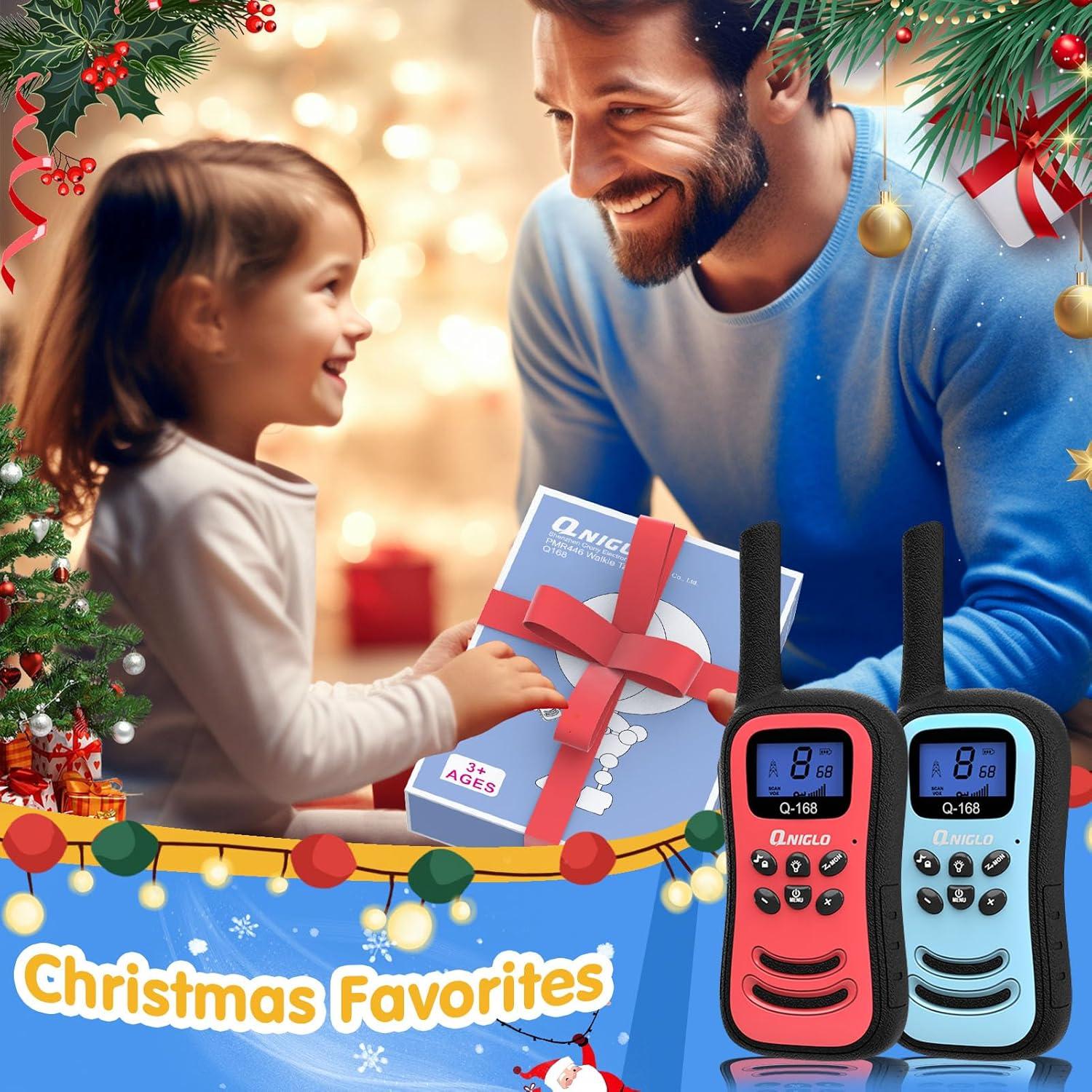 Walkie Talkies Recargables QNIGLO para Niños 2 Paquete