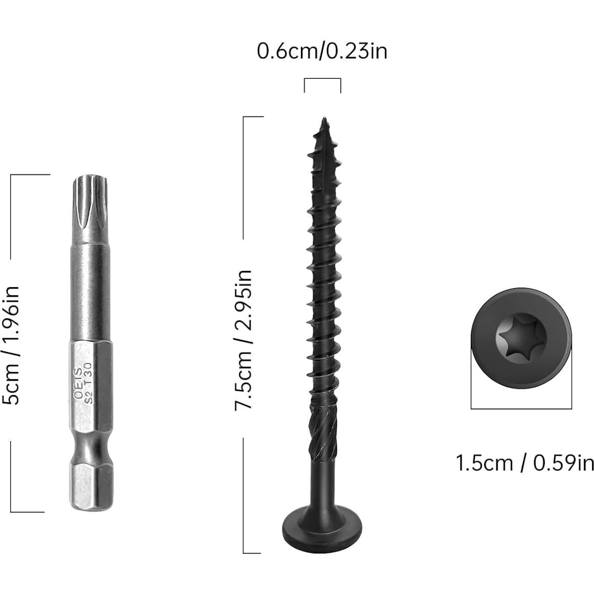 Tornillos de Deck SHANCAI 7.62 cm 50 Pcs Alta Resistencia