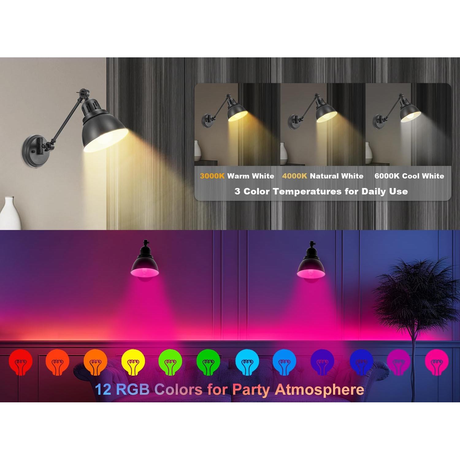 Juego de Apliques de Pared Inalámbricos GOODATE Negro