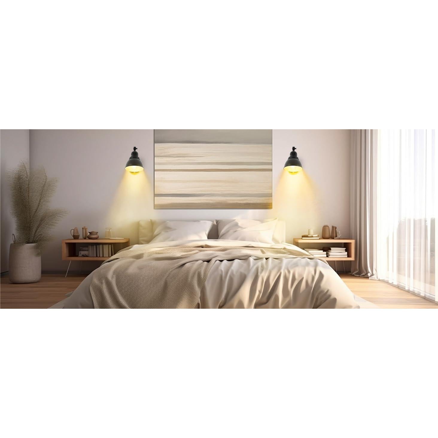 Juego de Apliques de Pared Inalámbricos GOODATE Negro