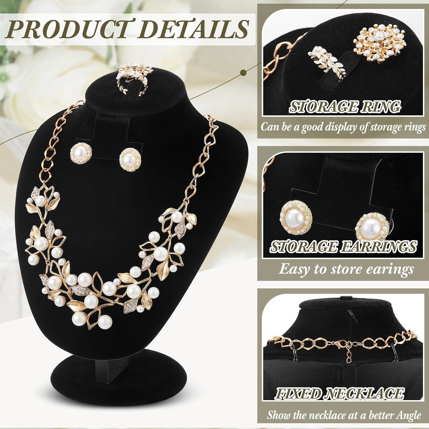 Juego de Exhibición de Joyería RattanView 2 Piezas Terciopelo Negro