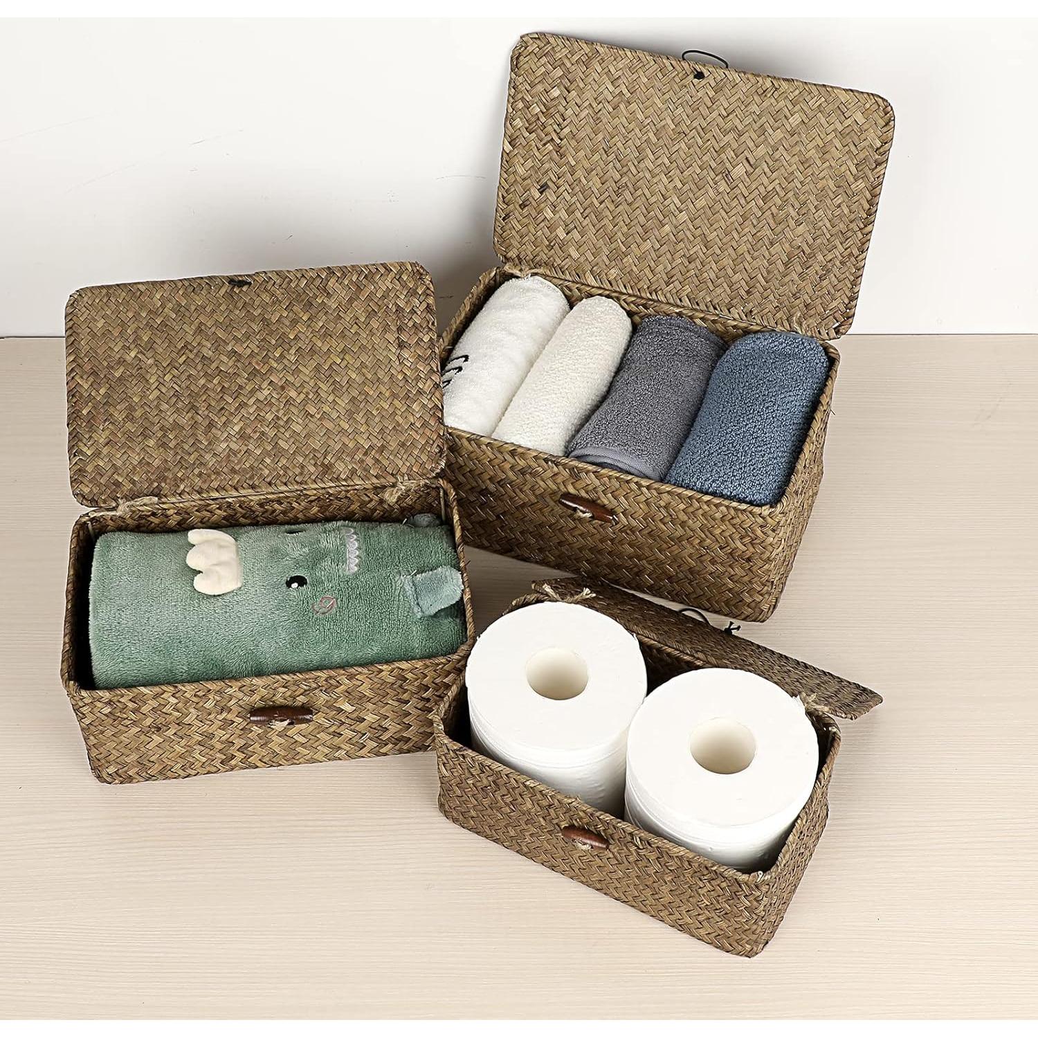 Conjunto de 3 Cestas de Almacenamiento Hipiwe - Mimbre Tejido