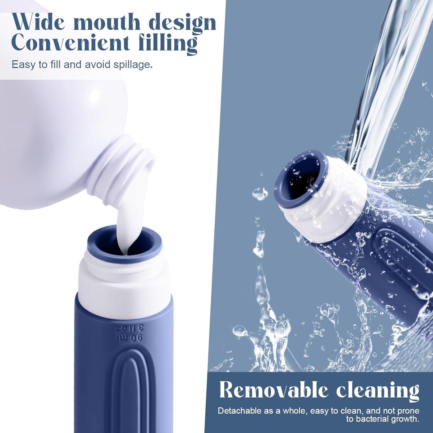 Botellas de Viaje YIIMER 90ml Aprobadas por TSA Silicona Azul