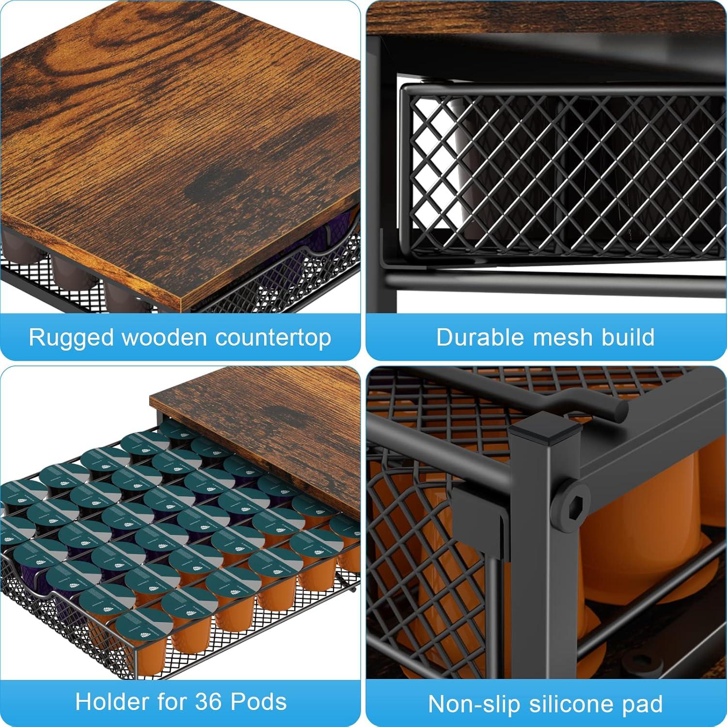 Soporte para Cajón de Cápsulas de Café BTY Negro 36 Cápsulas