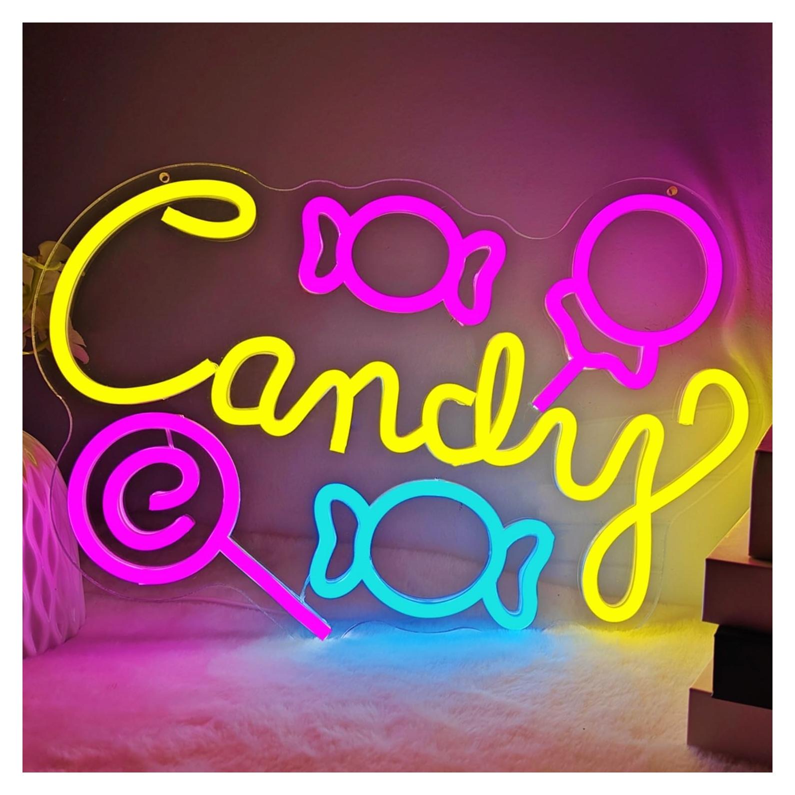 Cartel de Neón LED Caramelo CinsYarn 30x10 cm Regulable