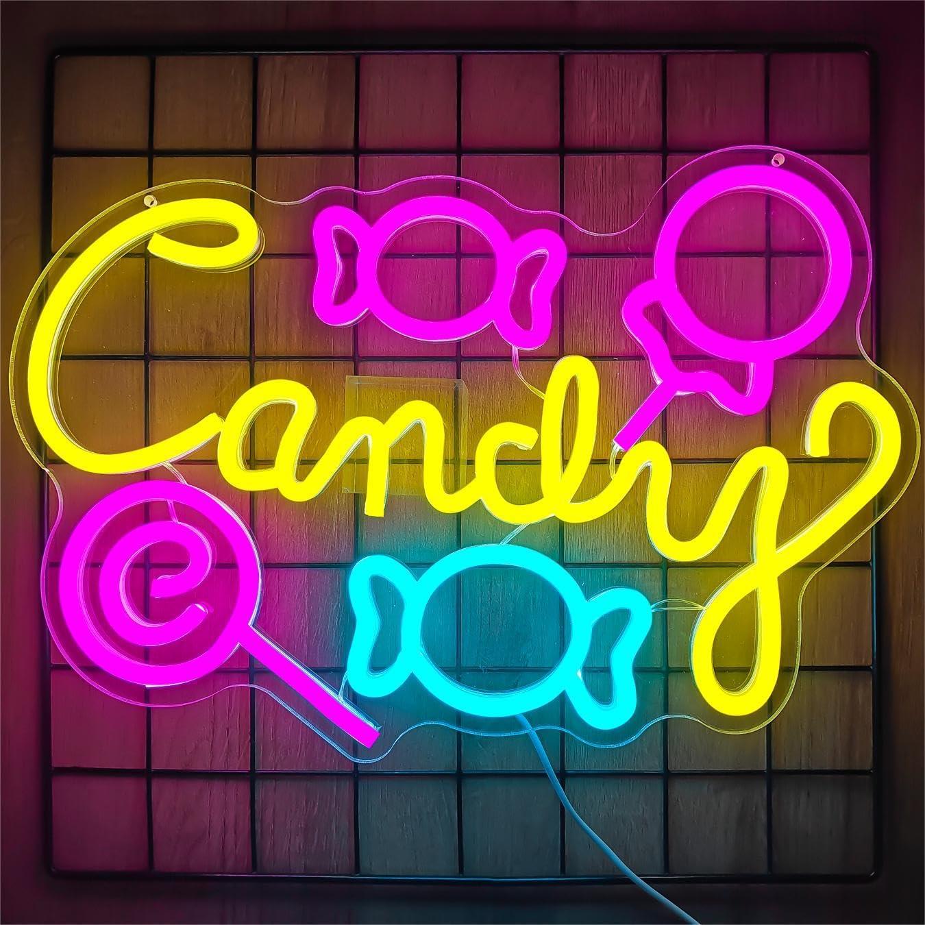 Cartel de Neón LED Caramelo CinsYarn 30x10 cm Regulable