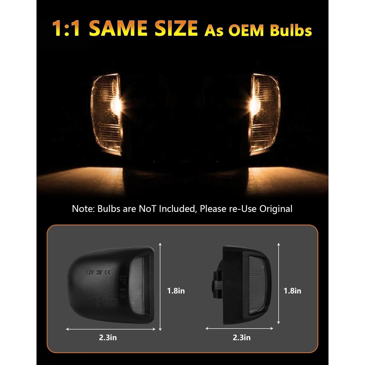 Carcasa de Luz de Placa de Licencia SAPILIT Negra para Chevy/GMC