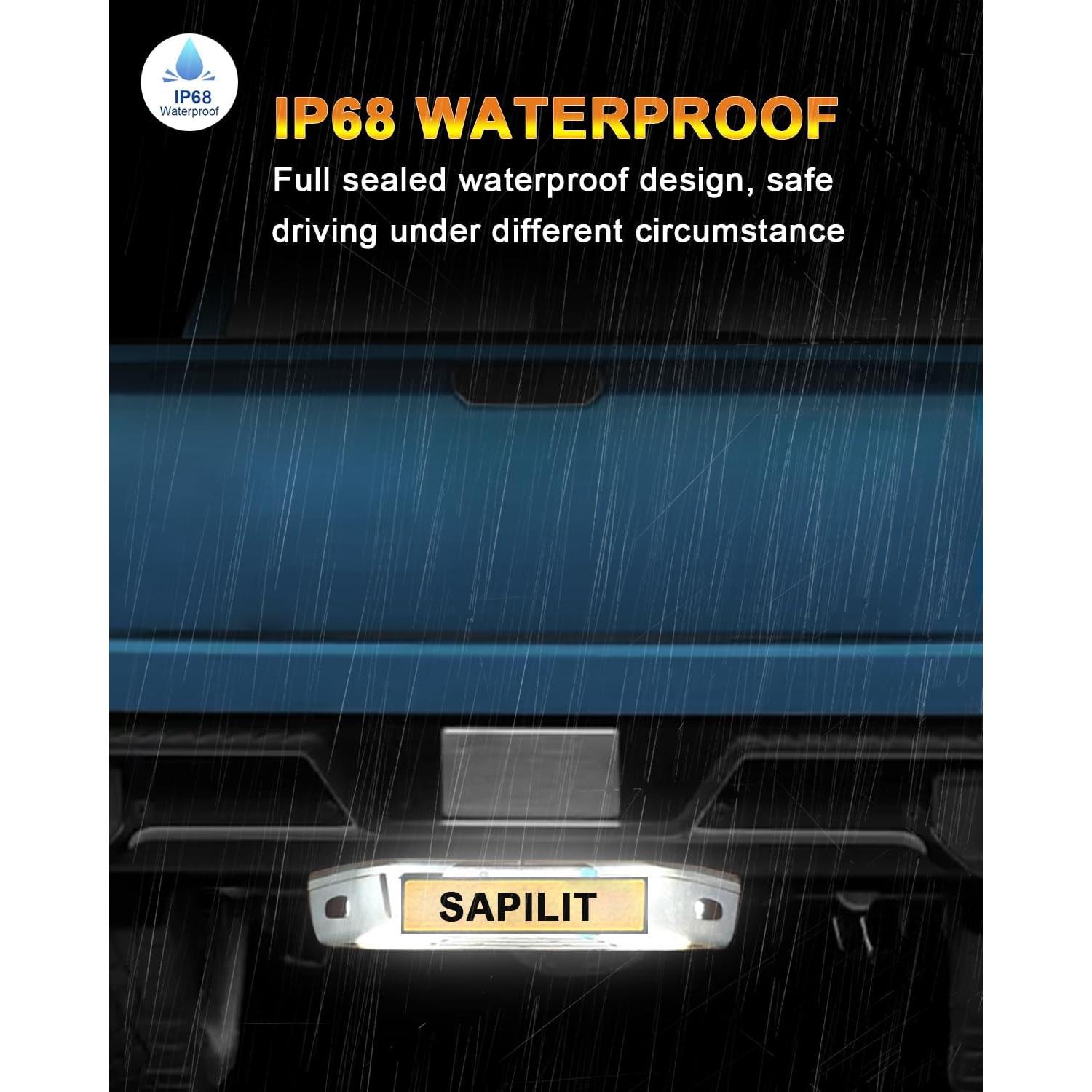 Carcasa de Luz de Placa de Licencia SAPILIT Negra para Chevy/GMC