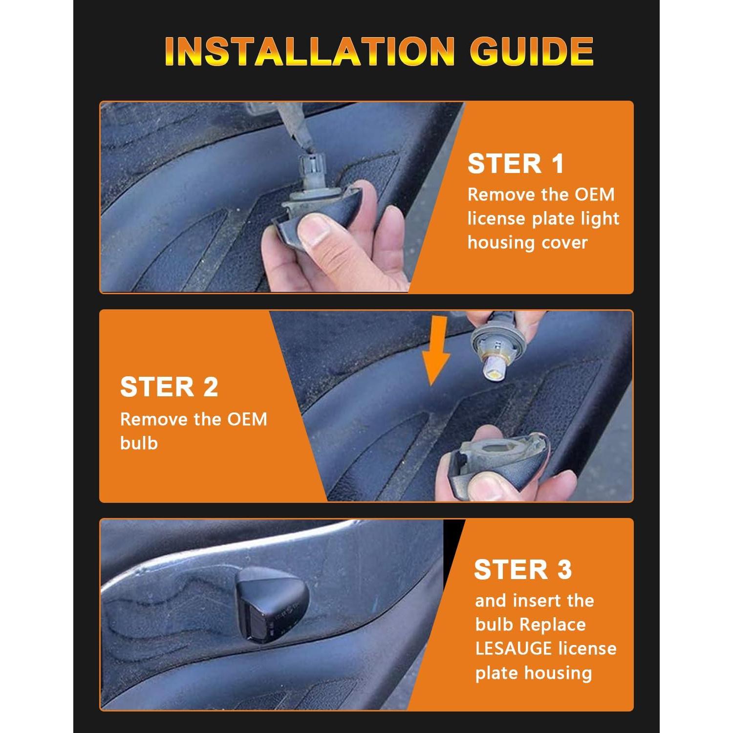 Carcasa de Luz de Placa de Licencia SAPILIT Negra para Chevy/GMC