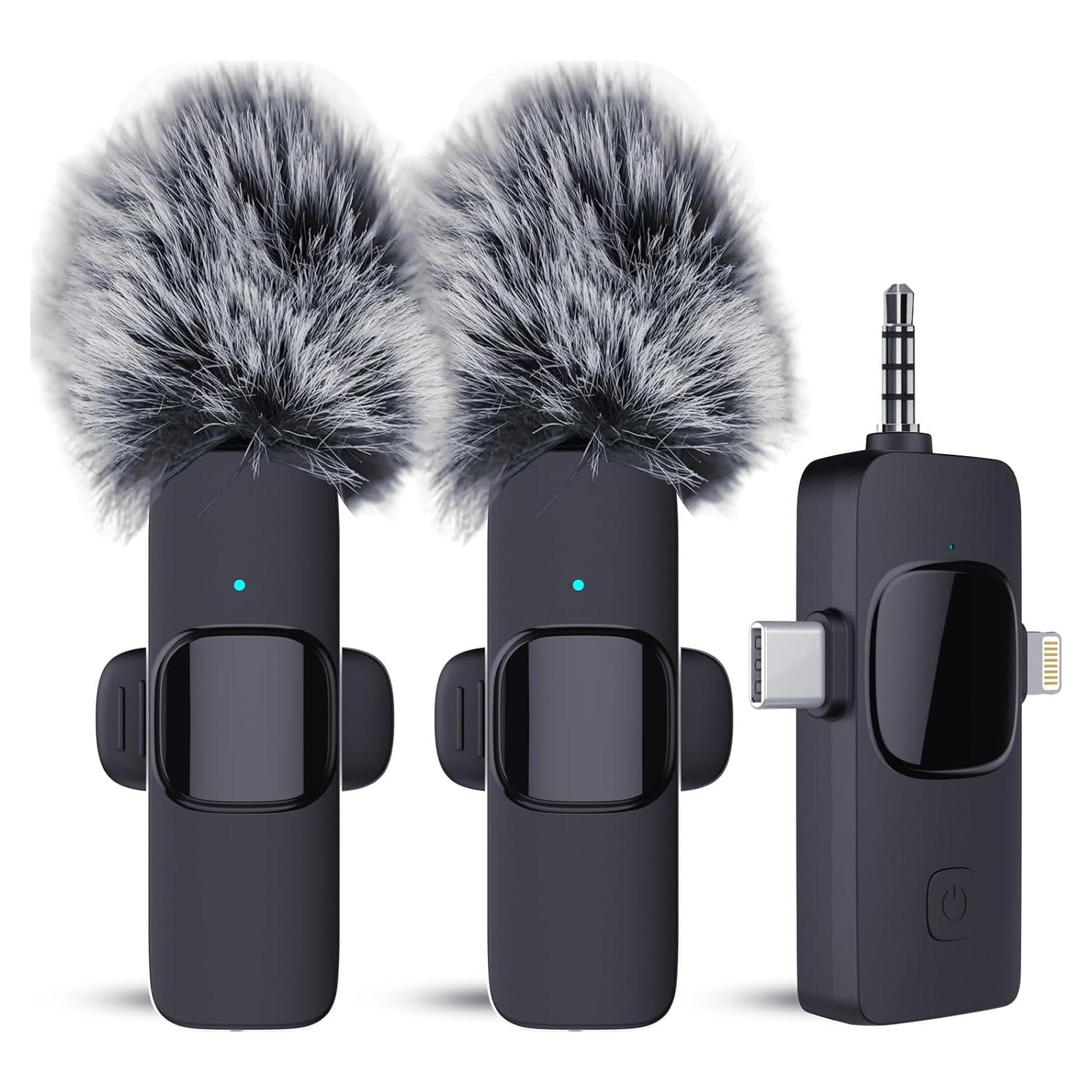 Micrófono Lavalier Inalámbrico HITROLINK K6 3 en 1 para iPhone y Android