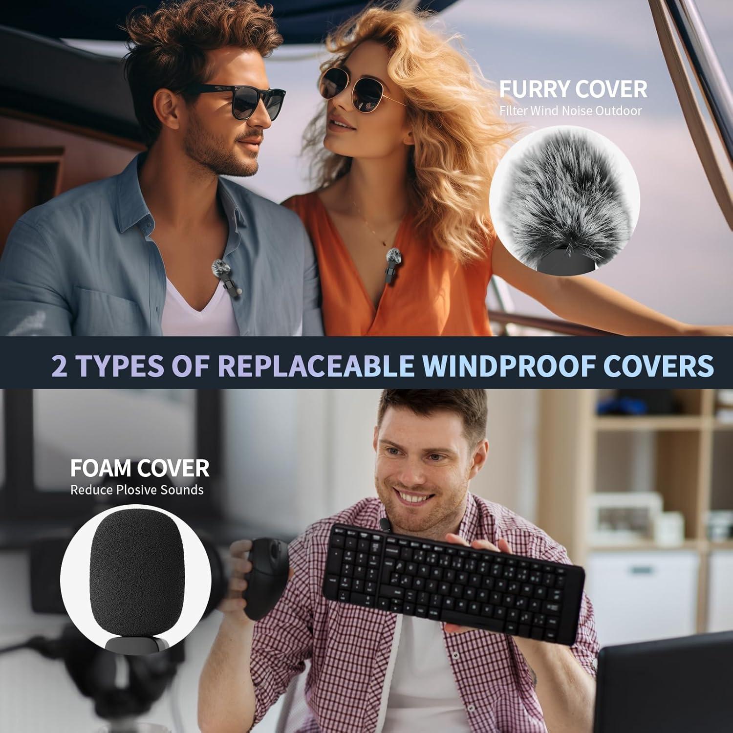 Micrófono Lavalier Inalámbrico HITROLINK K6 3 en 1 para iPhone y Android