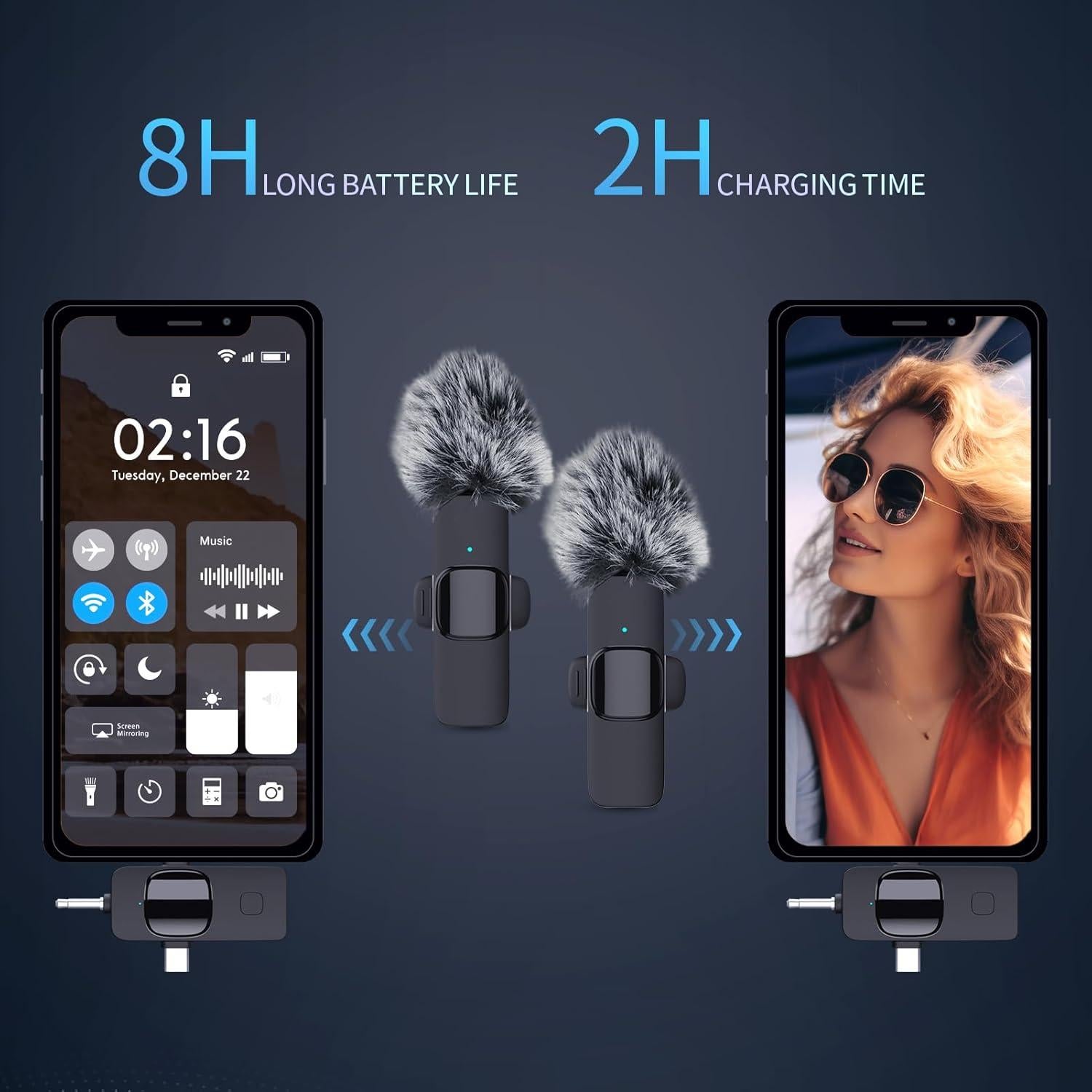 Micrófono Lavalier Inalámbrico HITROLINK K6 3 en 1 para iPhone y Android