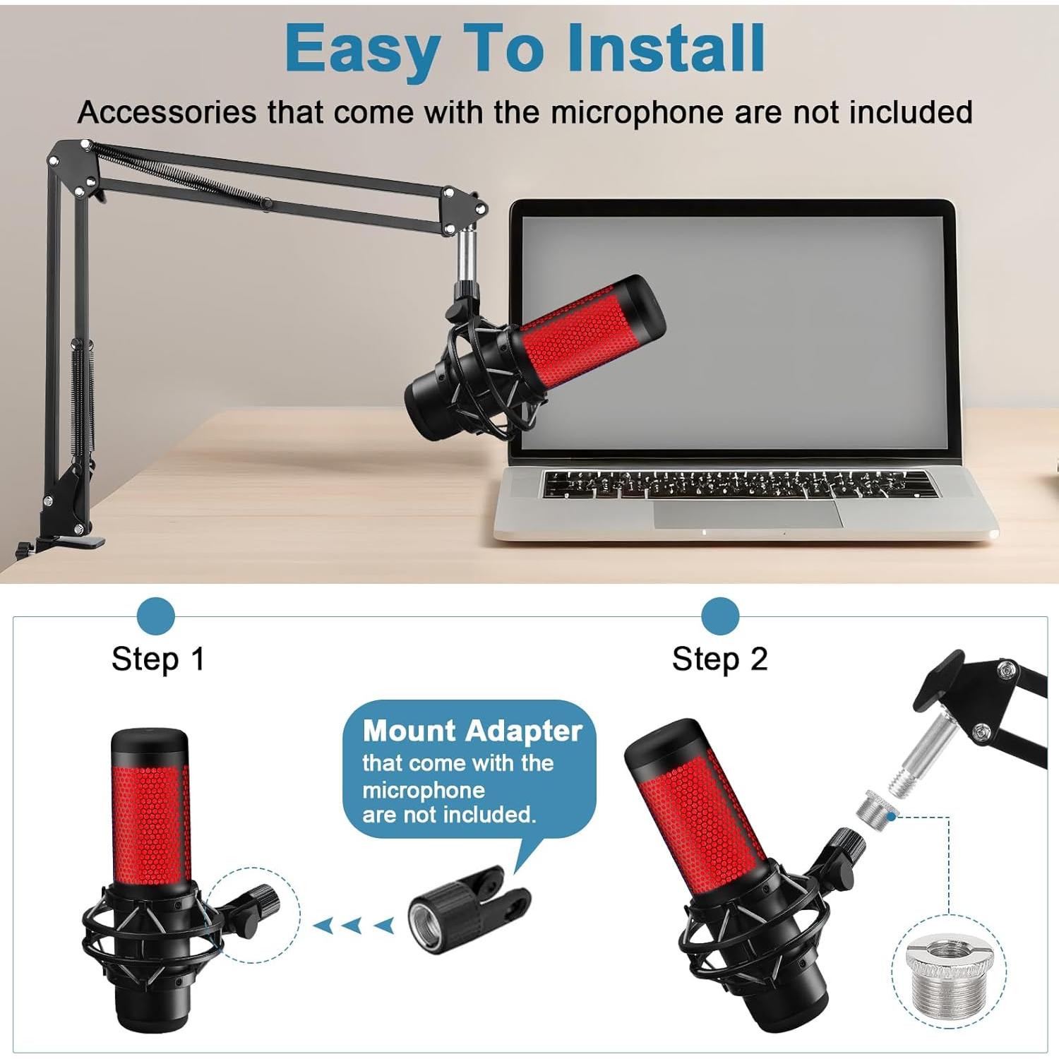 Brazo de Micrófono Ajustable ChromLives para Hyperx Quadcast