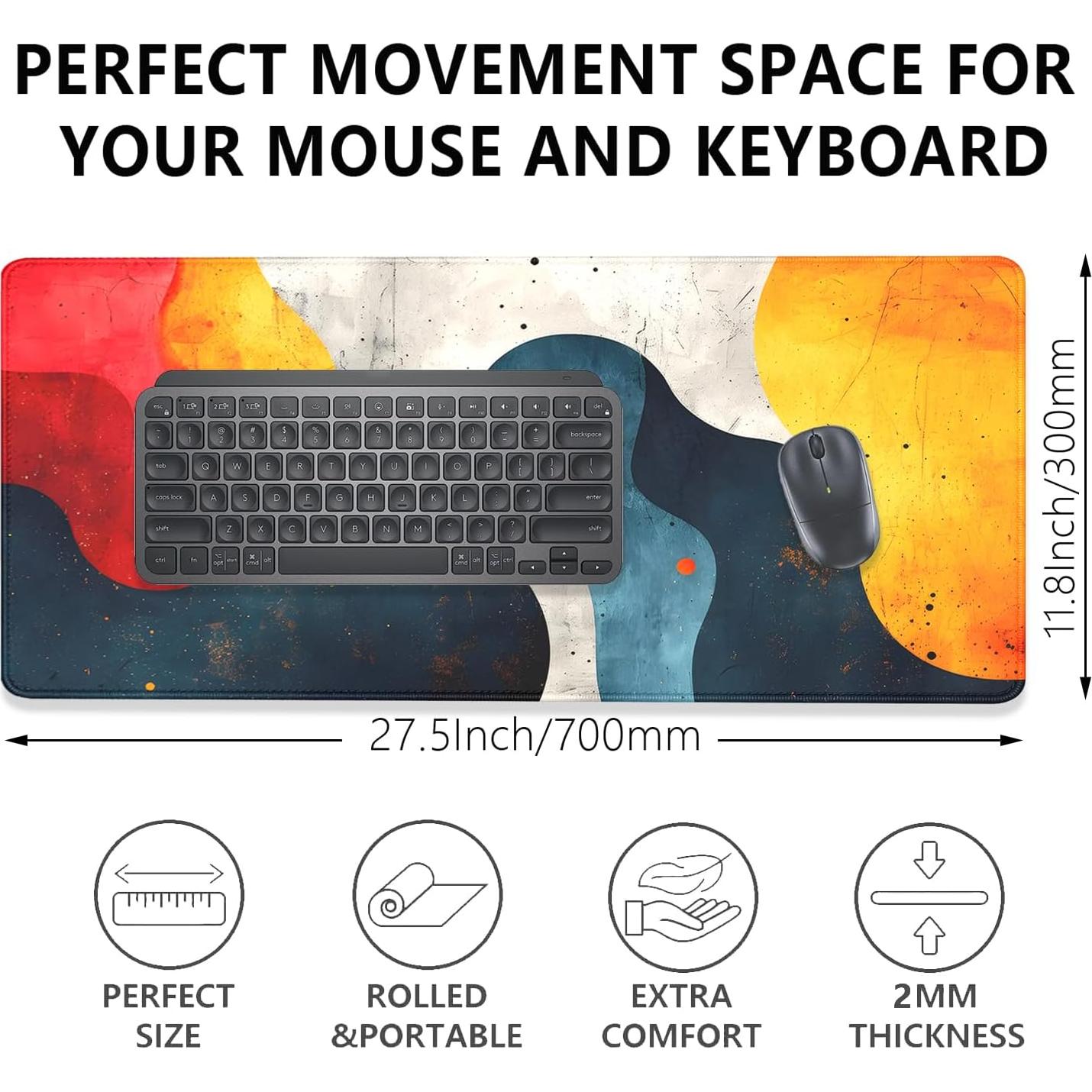 Alfombrilla de Escritorio Grande PBLJMJ Abstracta 70x30cm Antideslizante