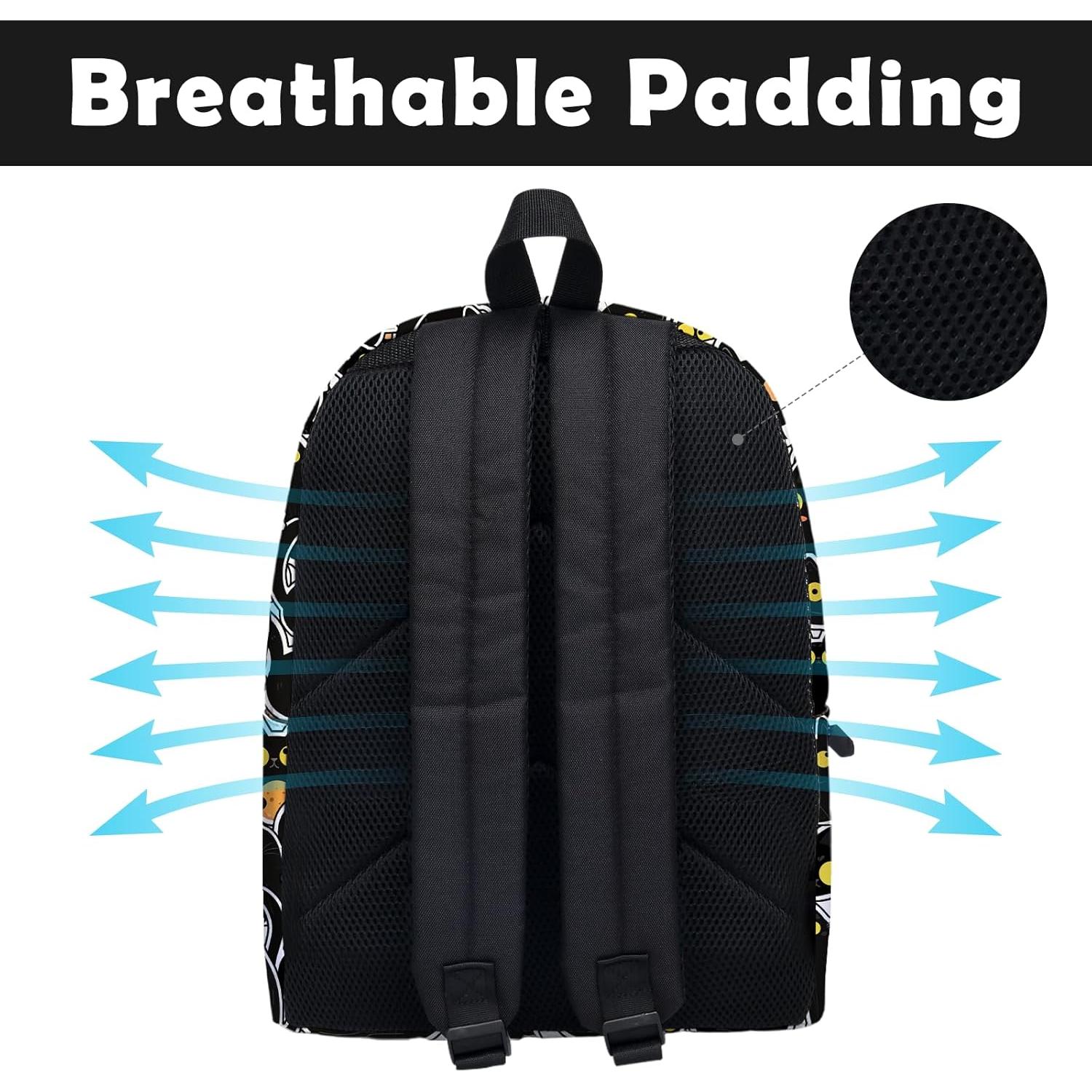 Mochila Escolar ROVOZAR 16" Gato Negro para Niños y Niñas