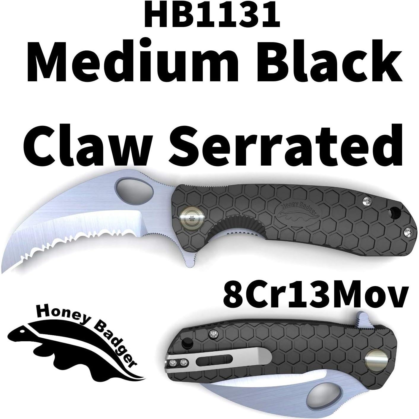 Cuchillo de bolsillo plegable Honey Badger HB1131 7.6cm negro