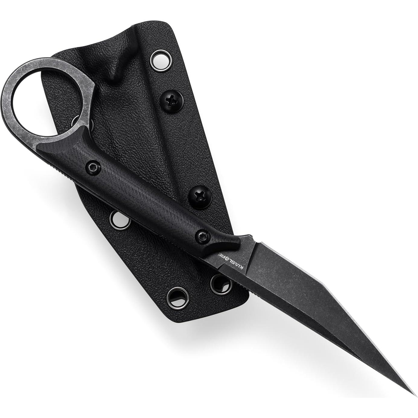 Cuchillo de hoja fija KIASLORE KS527 D2 con funda Kydex 19cm