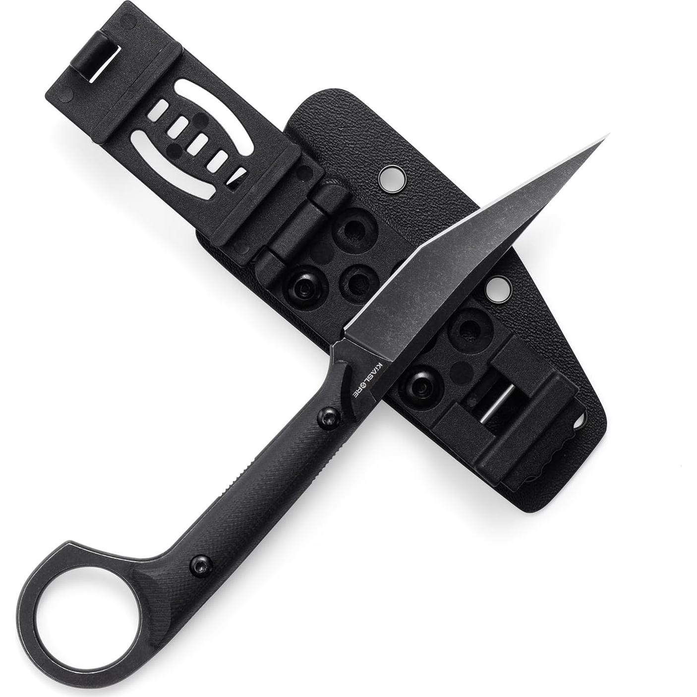 Cuchillo de hoja fija KIASLORE KS527 D2 con funda Kydex 19cm