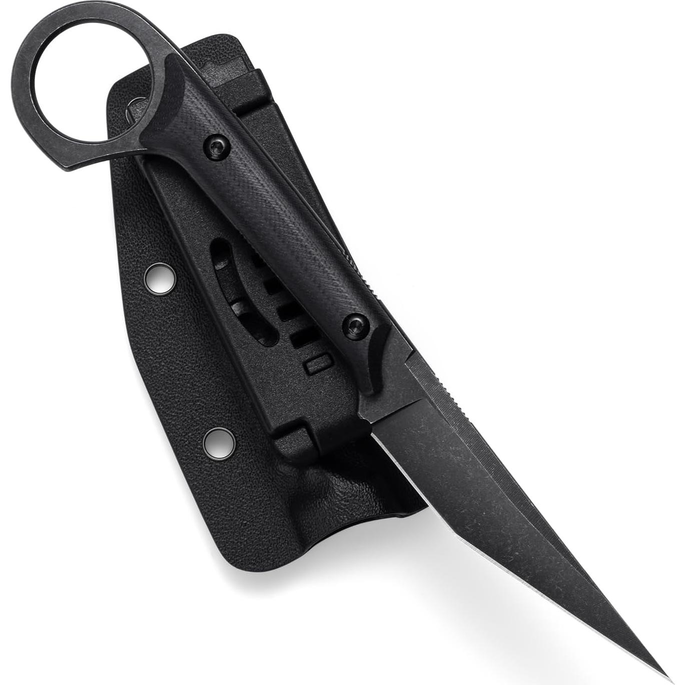Cuchillo de hoja fija KIASLORE KS527 D2 con funda Kydex 19cm