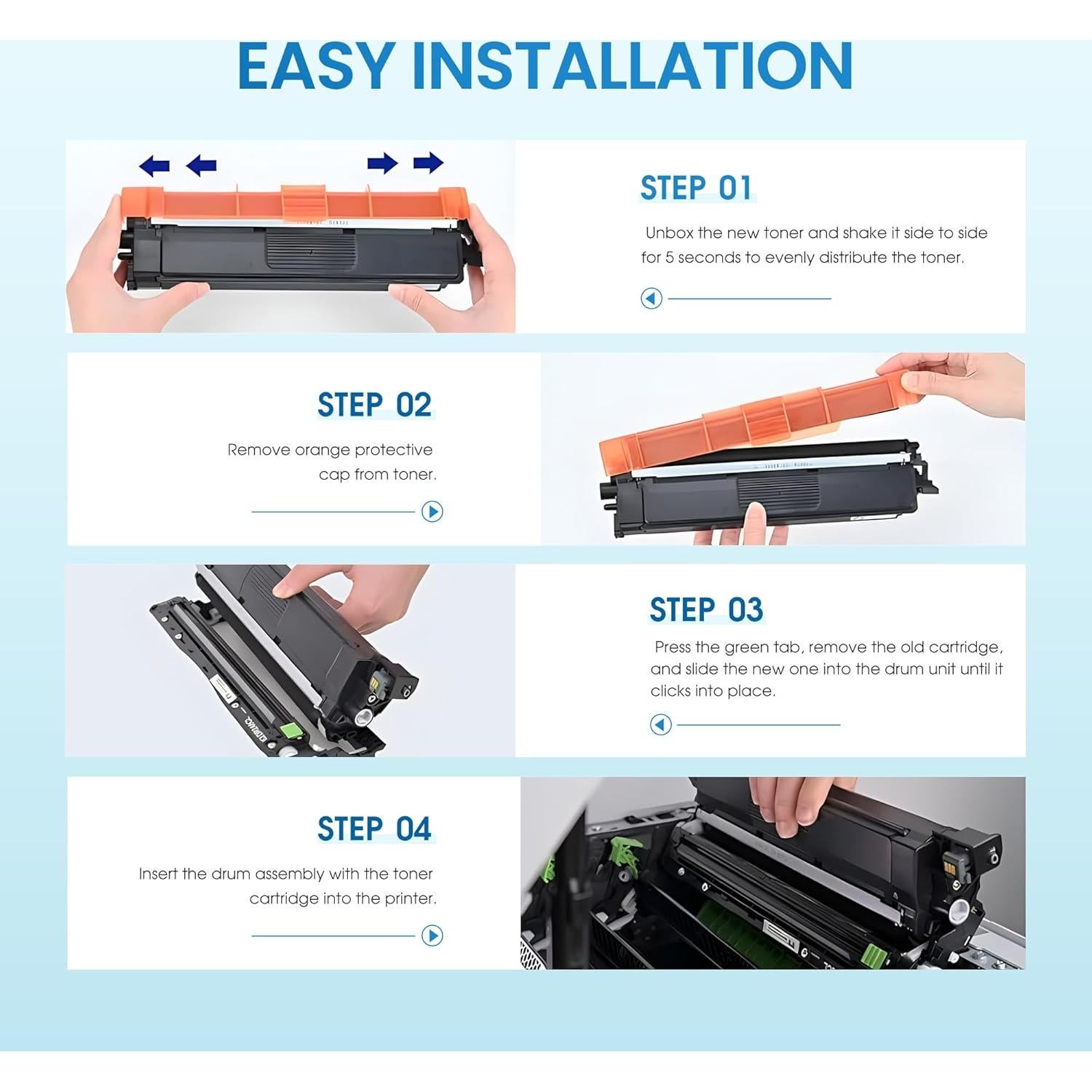 Cartuchos de Tóner TN229XL Statago para Brother - Paquete de 4