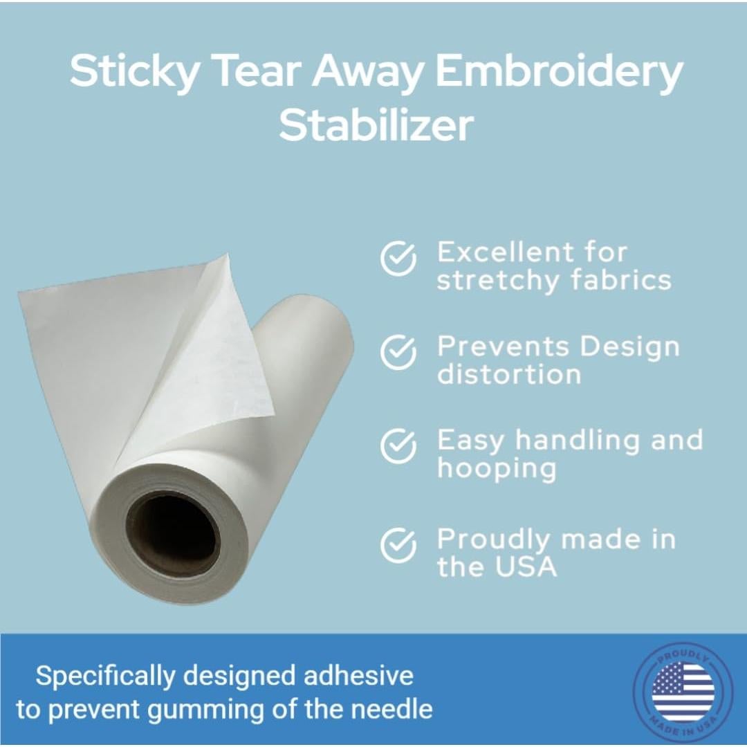 Estabilizador de Bordado Autoadhesivo H.B.I. 25.4 cm x 9.14 m