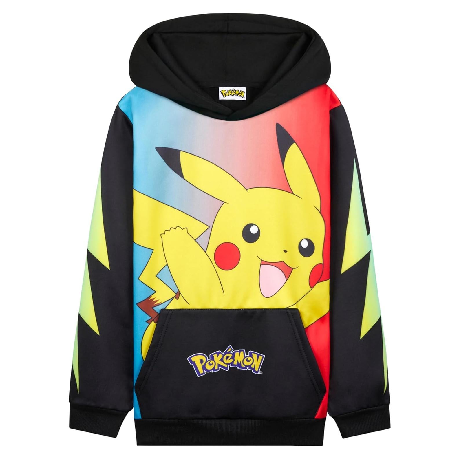 Sudadera con capucha Pokemon para niños 13-14 años negra