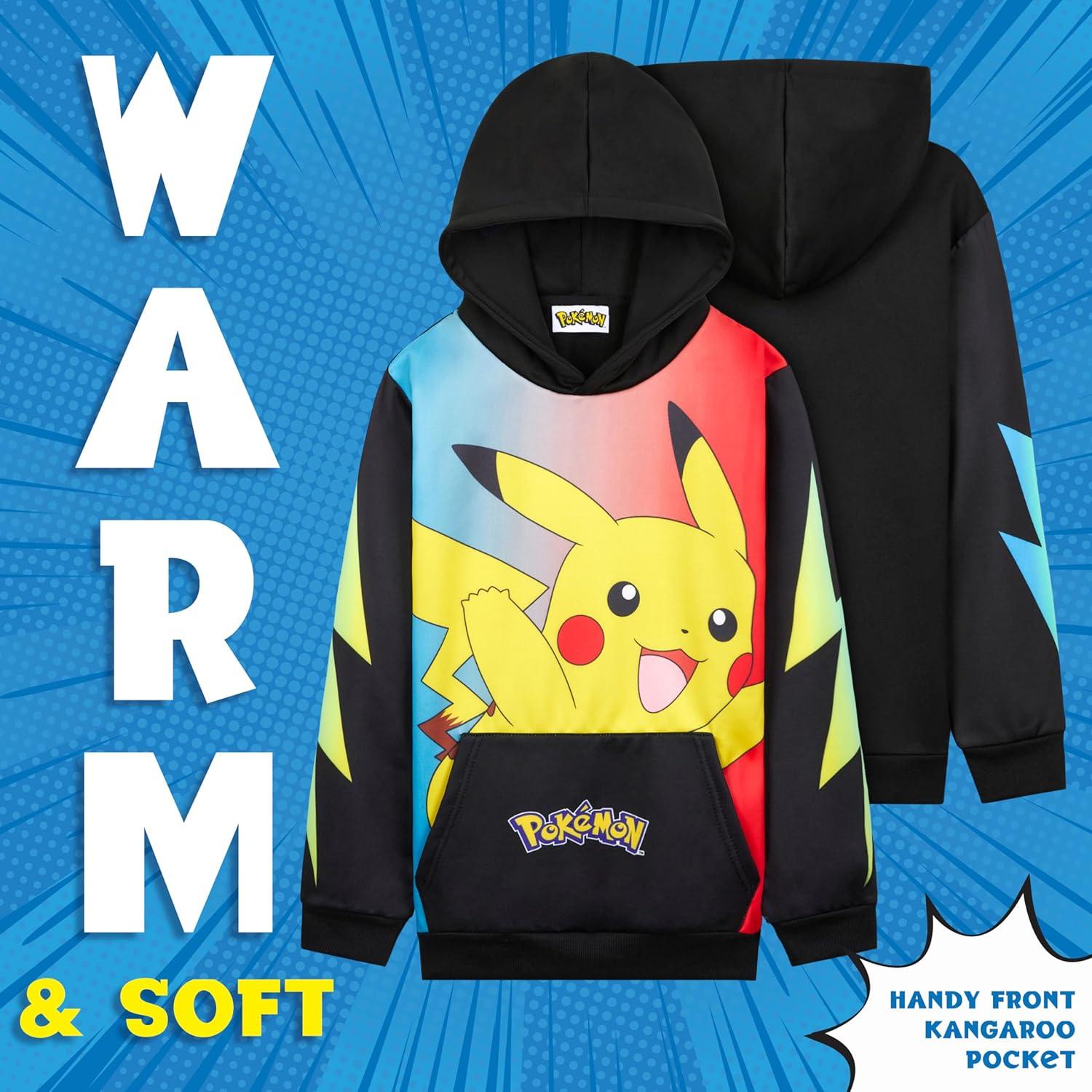 Sudadera con capucha Pokemon para niños 7-8 años - Negra