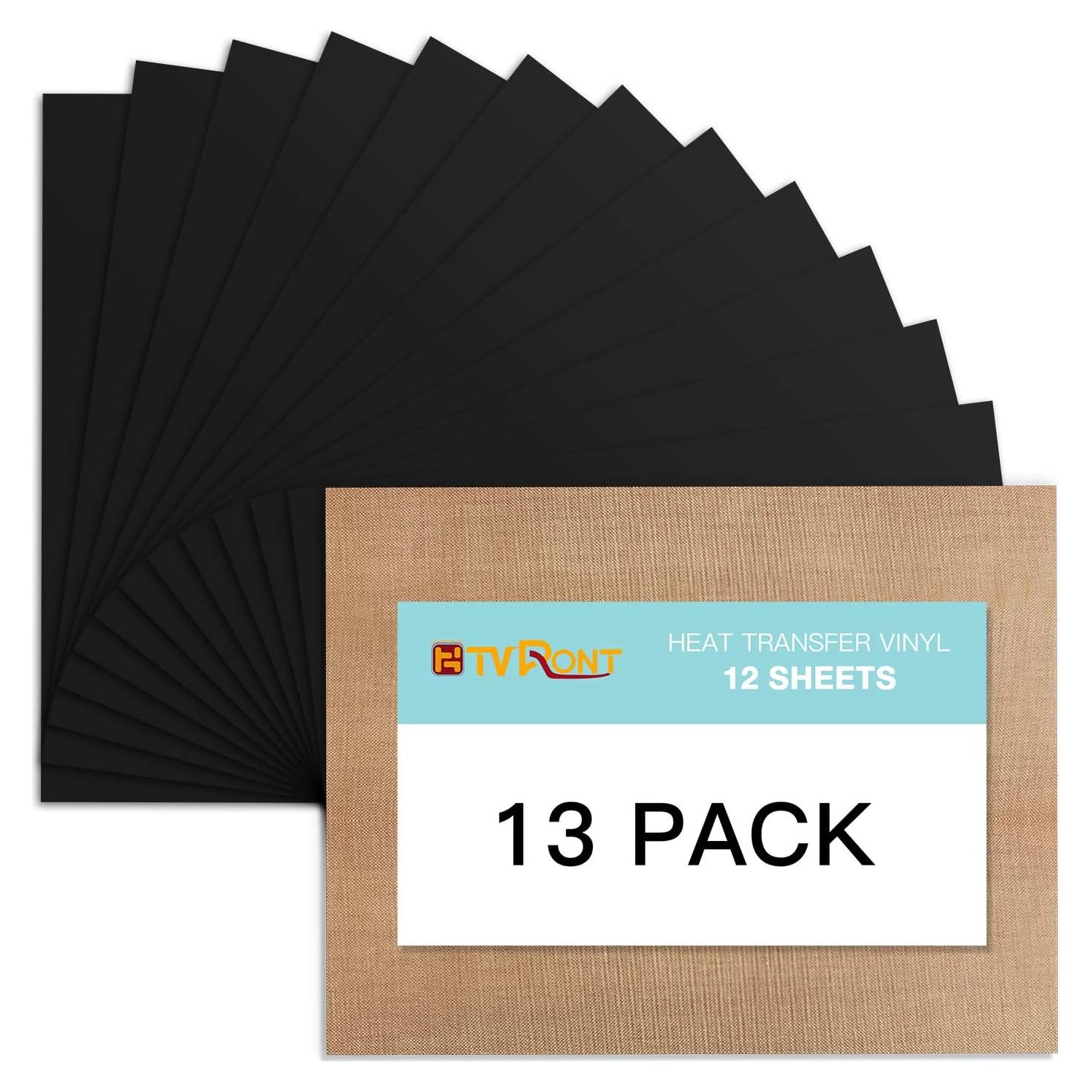 Vinilo de Transferencia de Calor HTV Negro 30x25 cm - HTVRONT