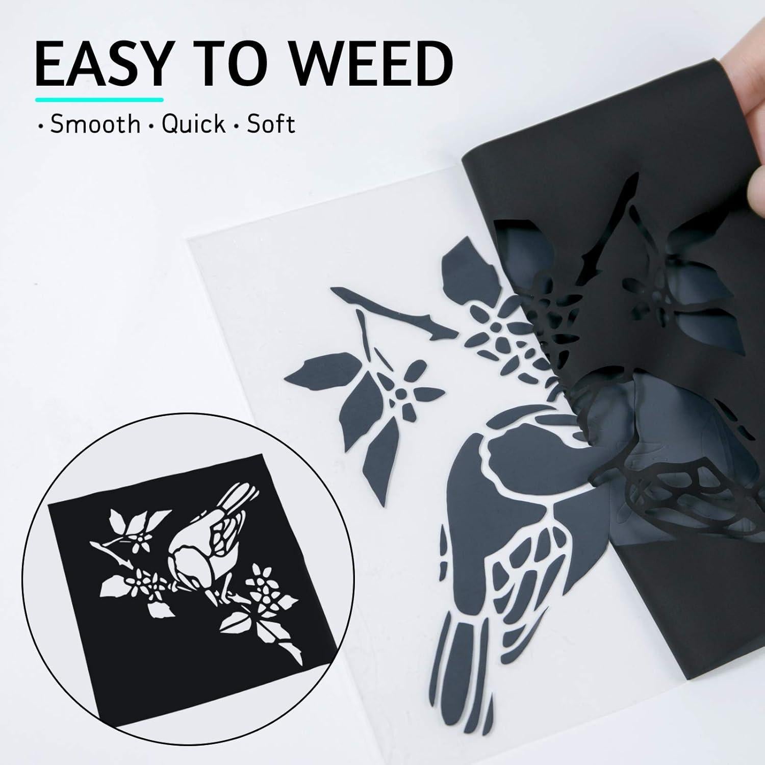 Vinilo de Transferencia de Calor HTV Negro 30x25 cm - HTVRONT