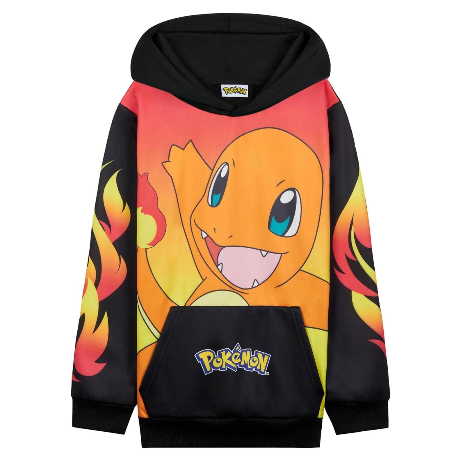 Sudadera con capucha Pokemon para niños 7-8 años negra roja