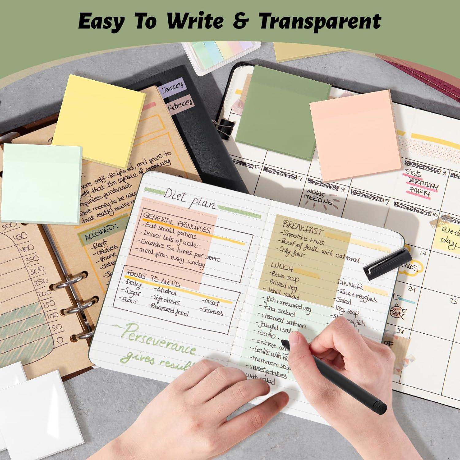 Notas Adhesivas Transparentes SYMDROMIA 7.62cm 800 Hojas Bohemio