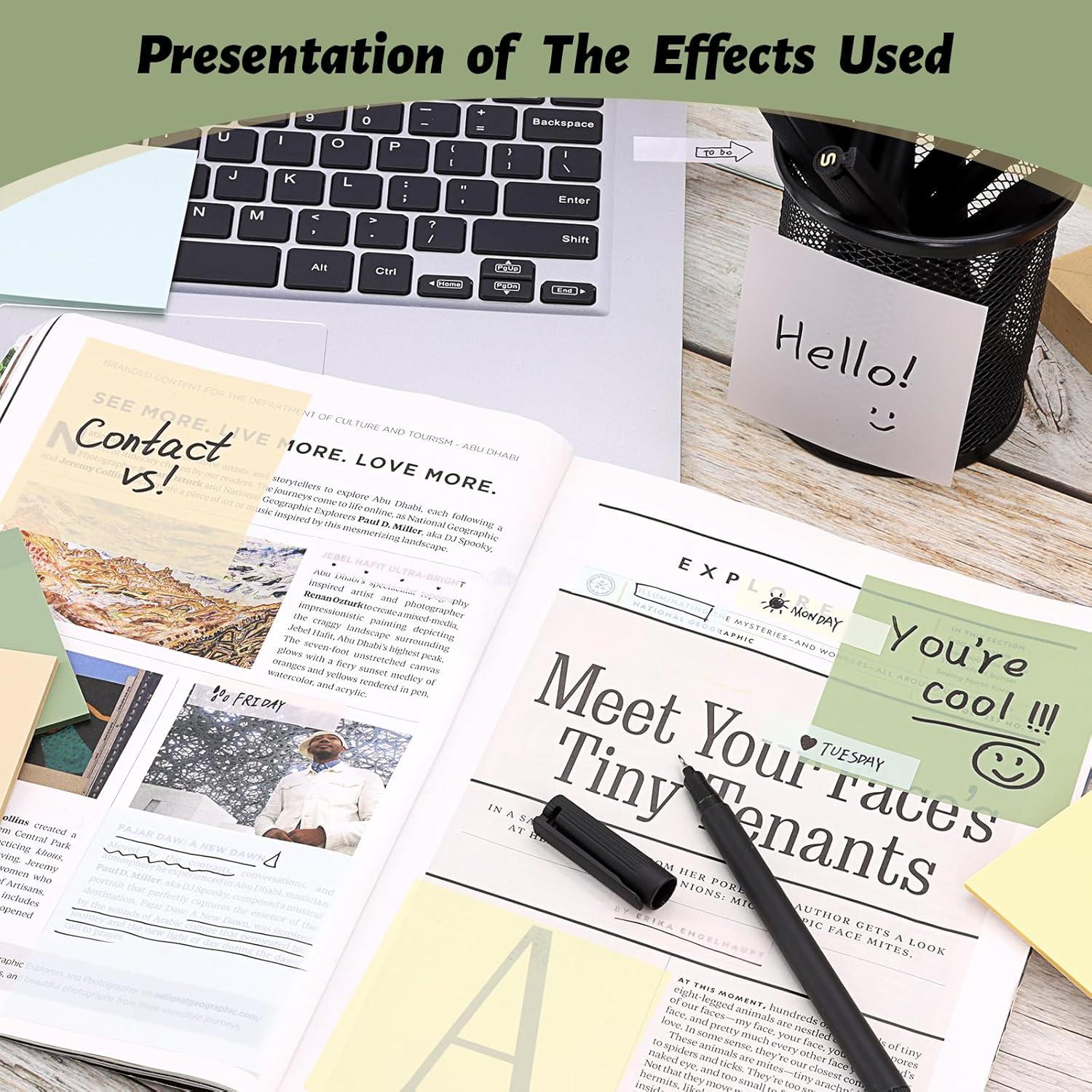 Notas Adhesivas Transparentes SYMDROMIA 7.62cm 800 Hojas Bohemio