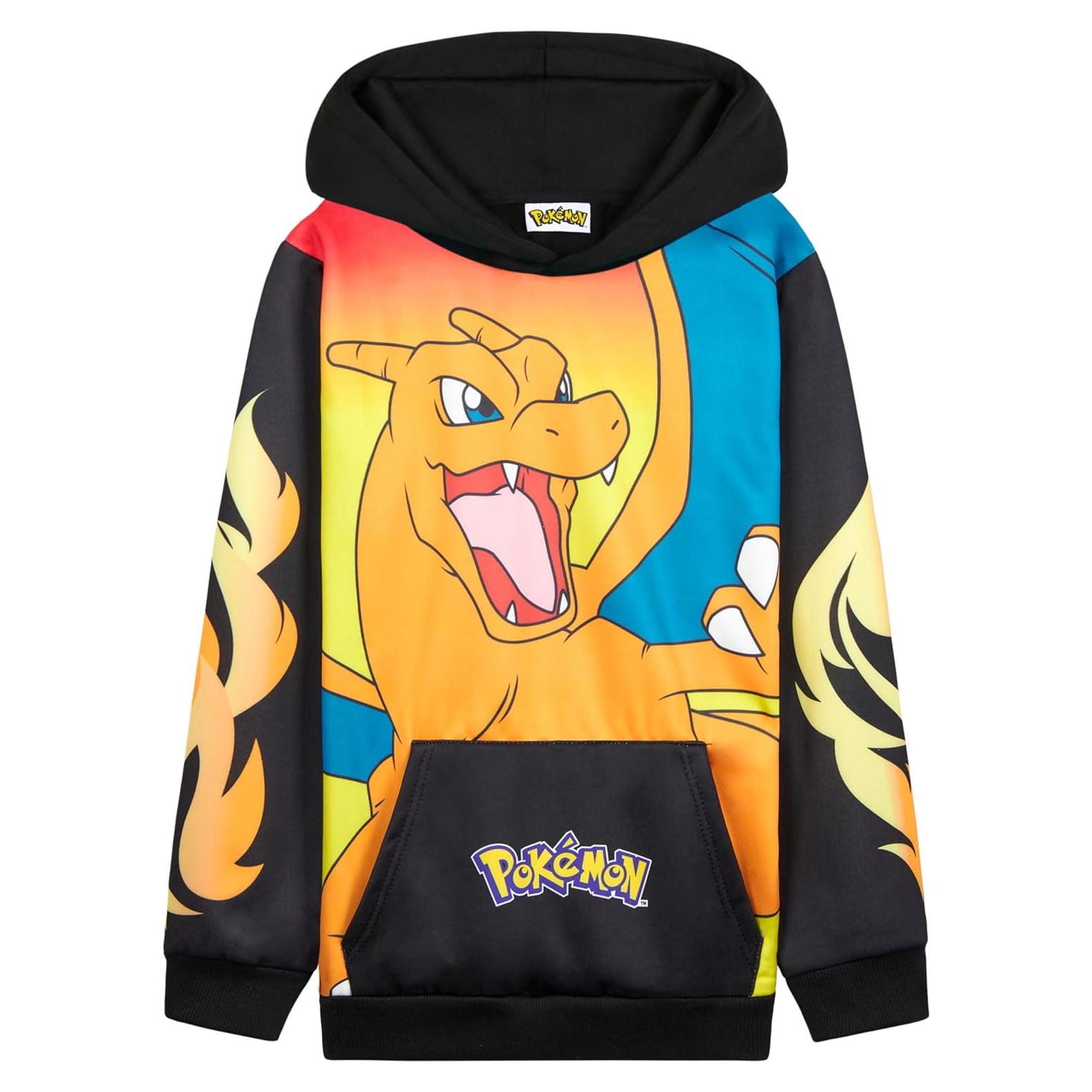 Sudadera con capucha Pokemon para niños 13-14 años negra