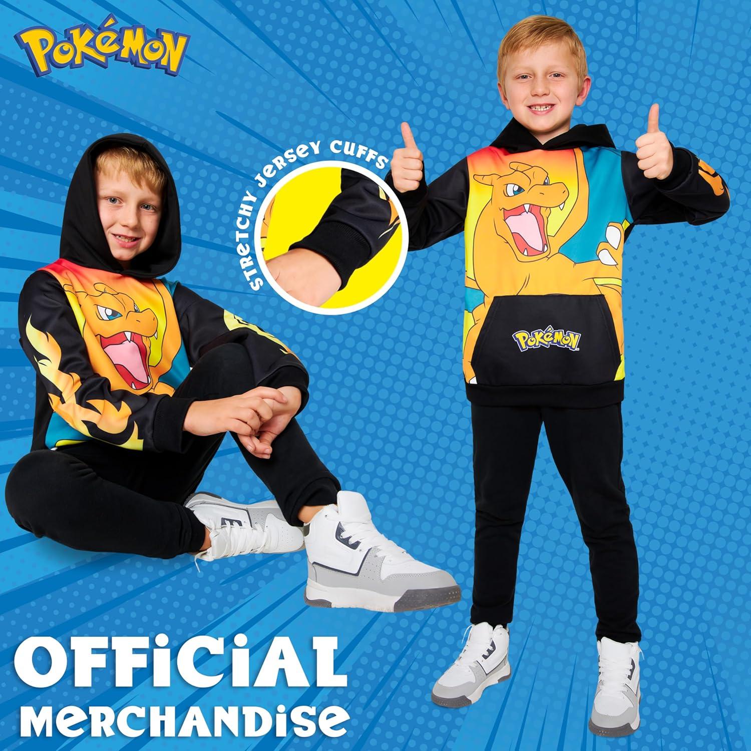Sudadera con capucha Pokemon para niños 13-14 años negra