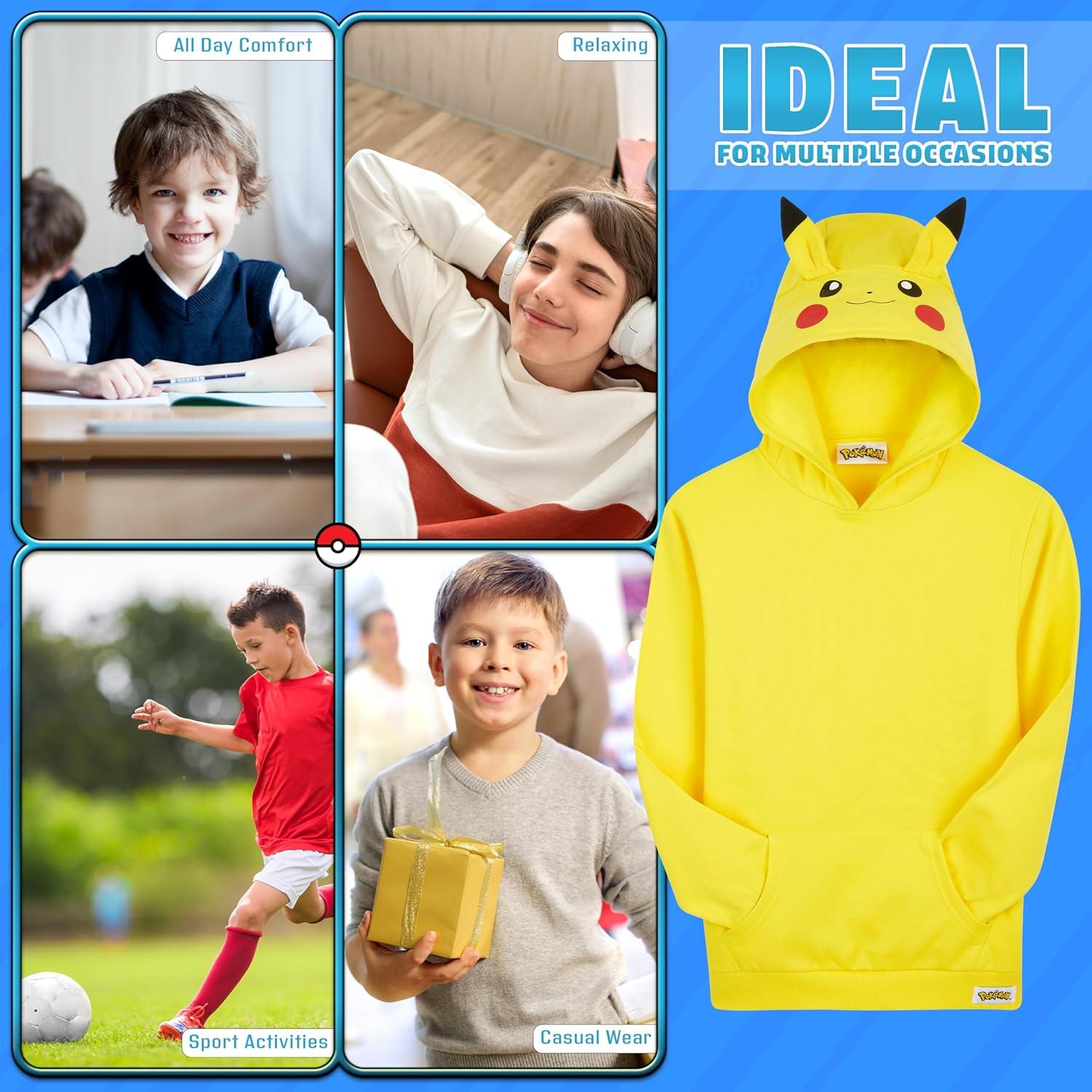 Sudadera con capucha Pokemon para niños 7-8 años Amarillo