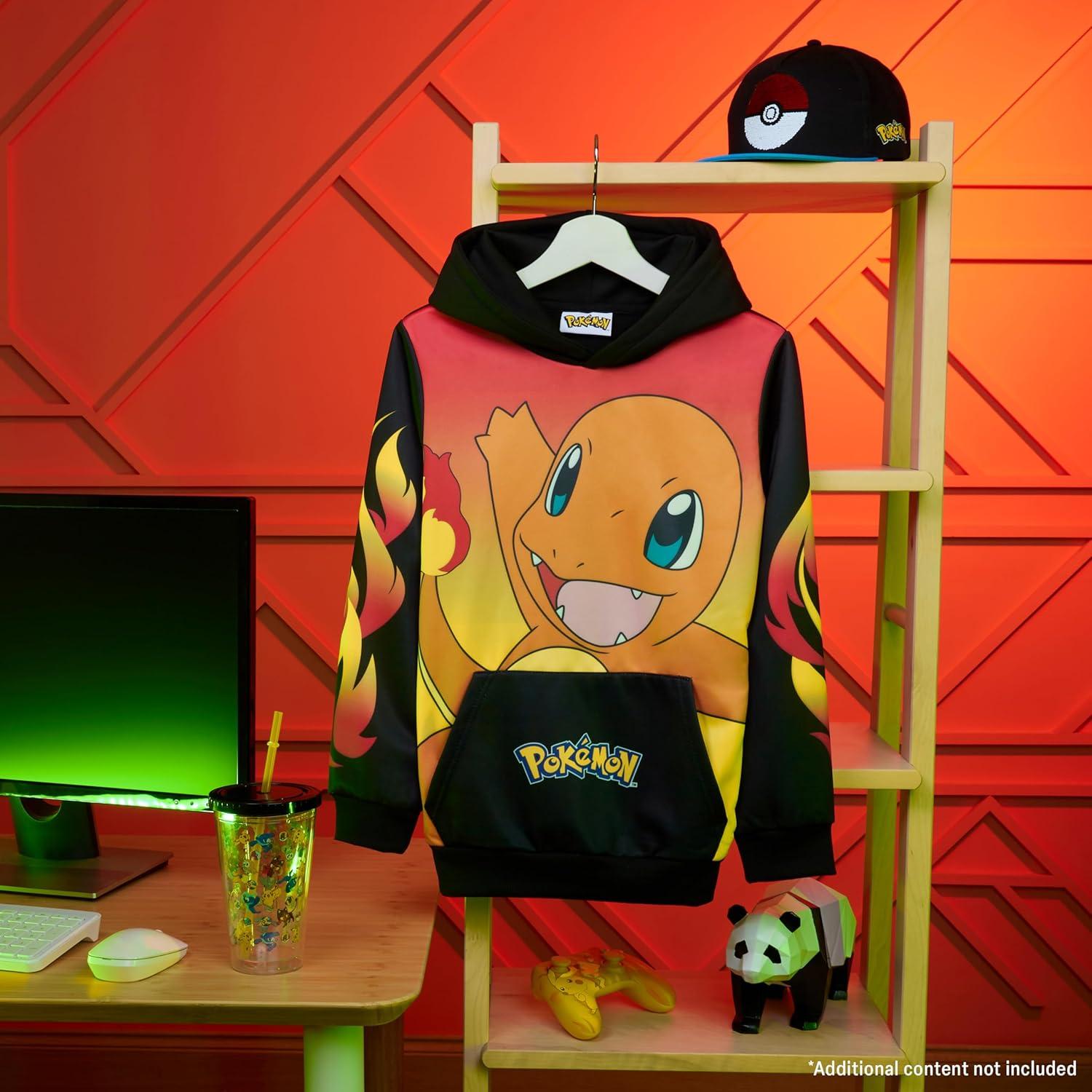 Sudadera con capucha Pokemon para niños 13-14 años negra